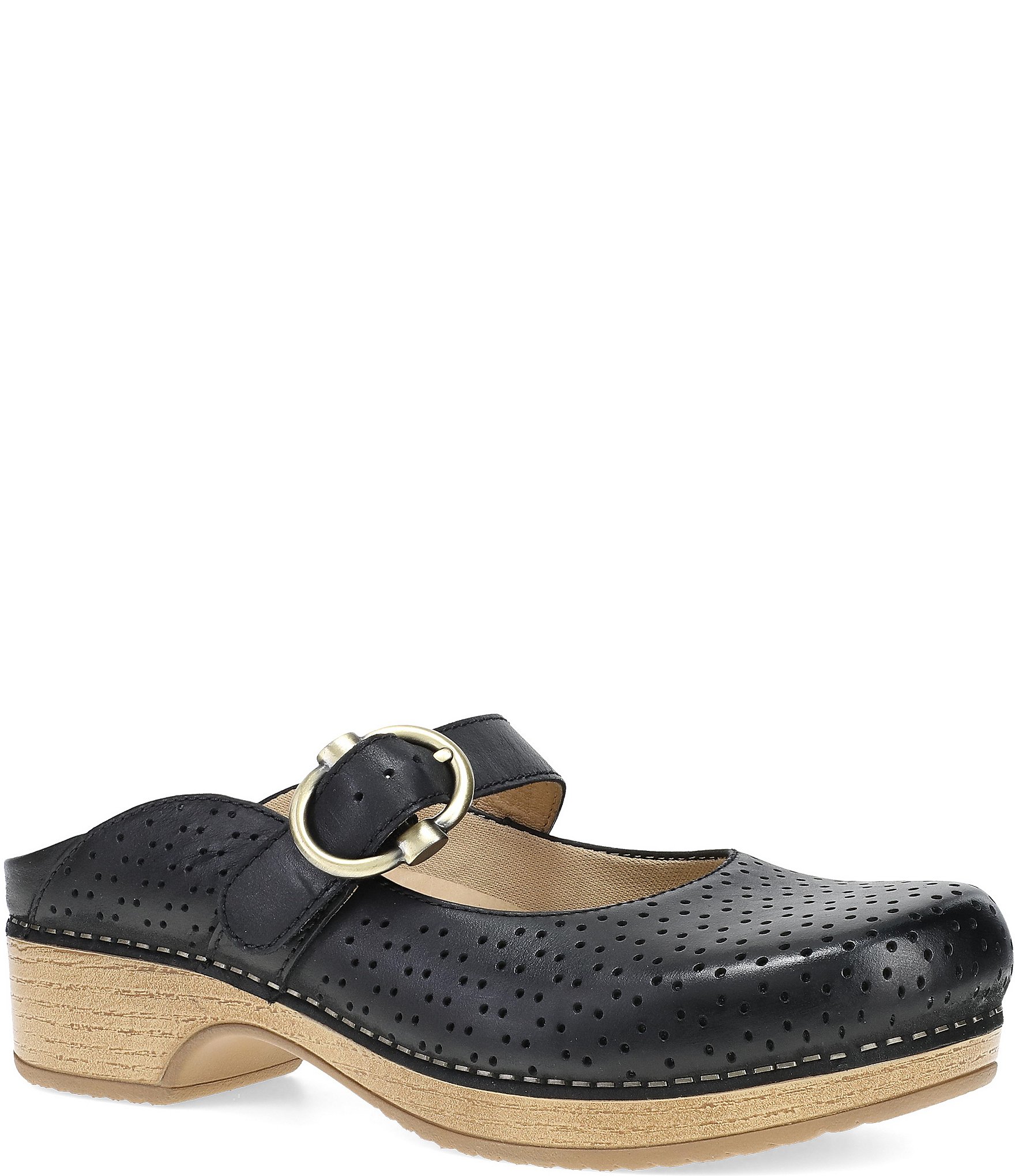 Dansko Blaire Perforated Leather Slip On Clogs