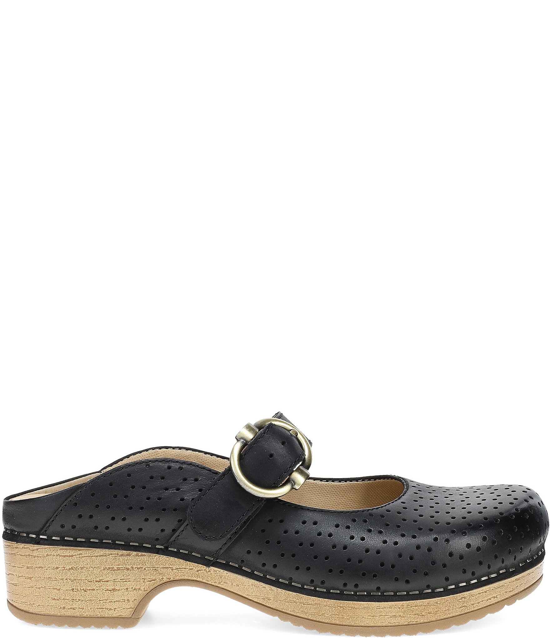 Dansko Blaire Perforated Leather Slip On Clogs