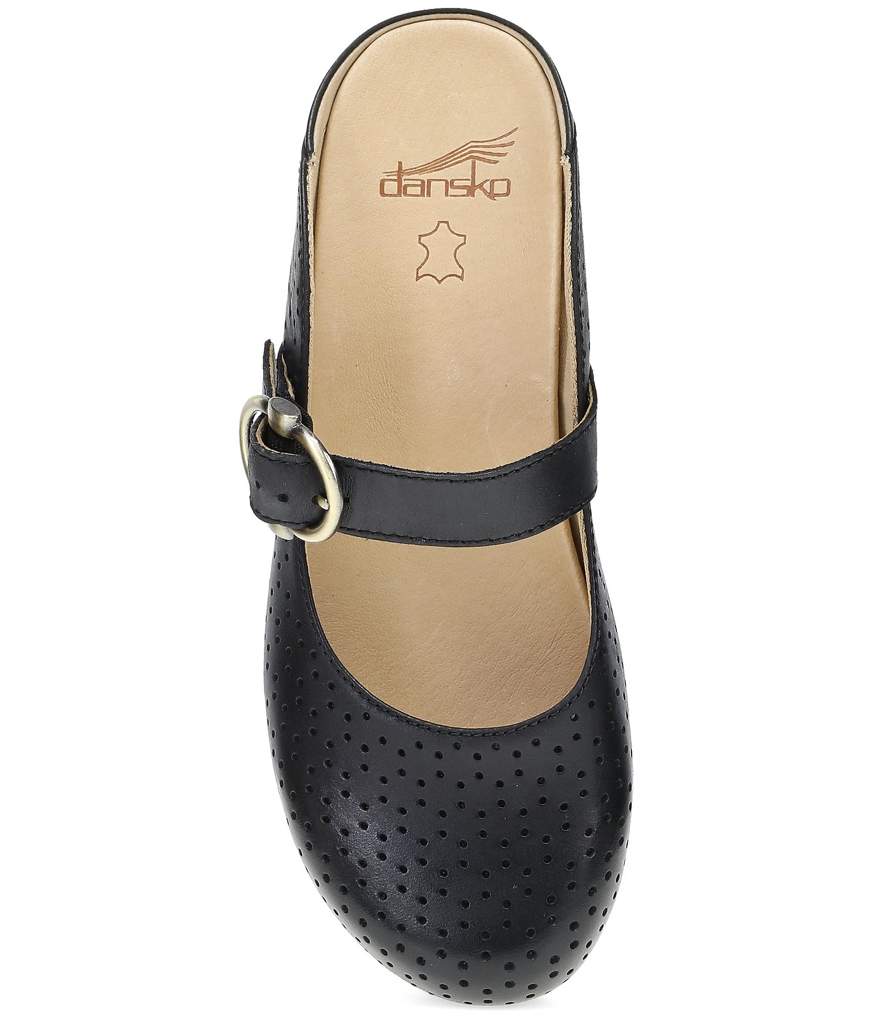 Dansko Blaire Perforated Leather Slip On Clogs