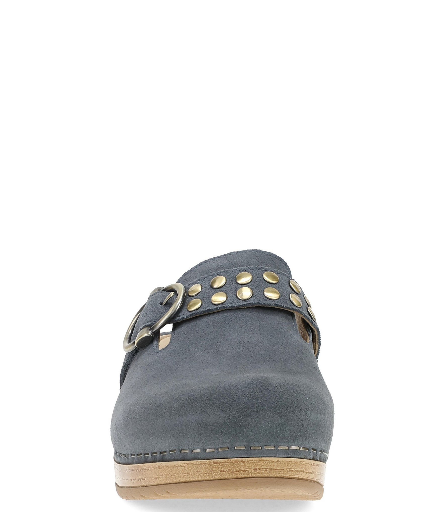Dansko Branson Suede Studded Buckle Slip On Clogs