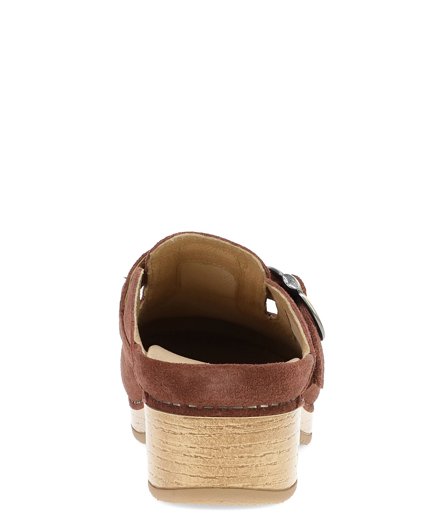 Dansko Branson Suede Studded Buckle Slip On Clogs