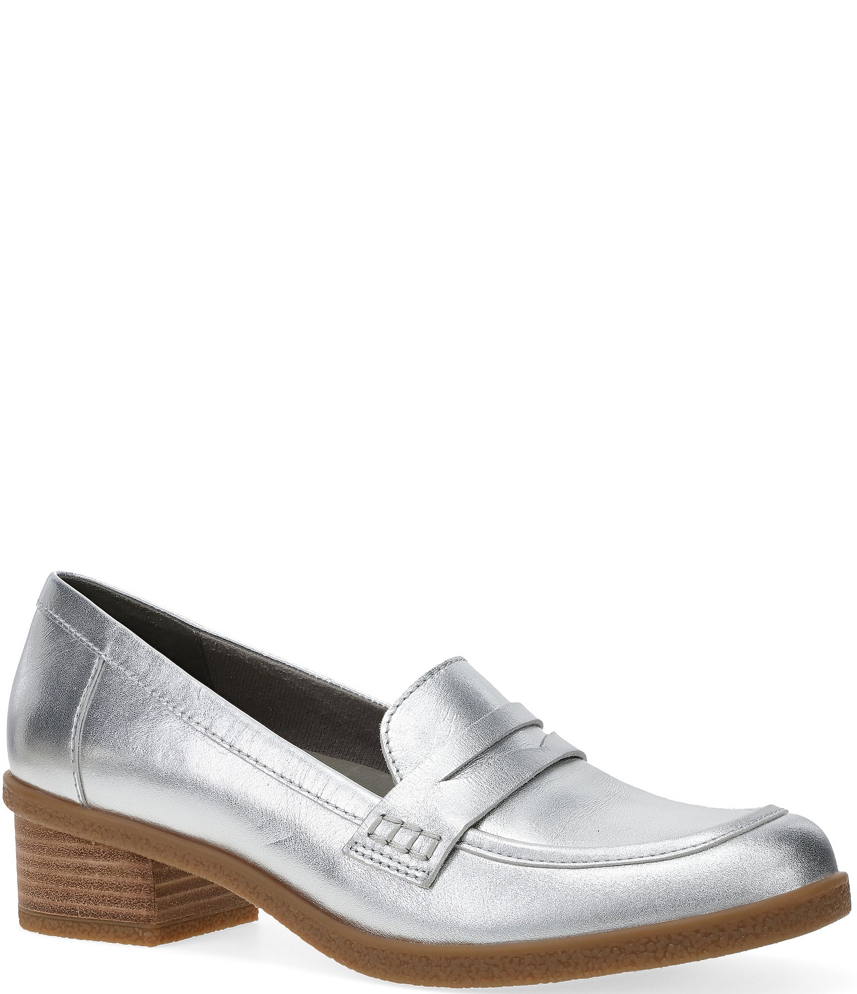 Metallic shops penny loafers