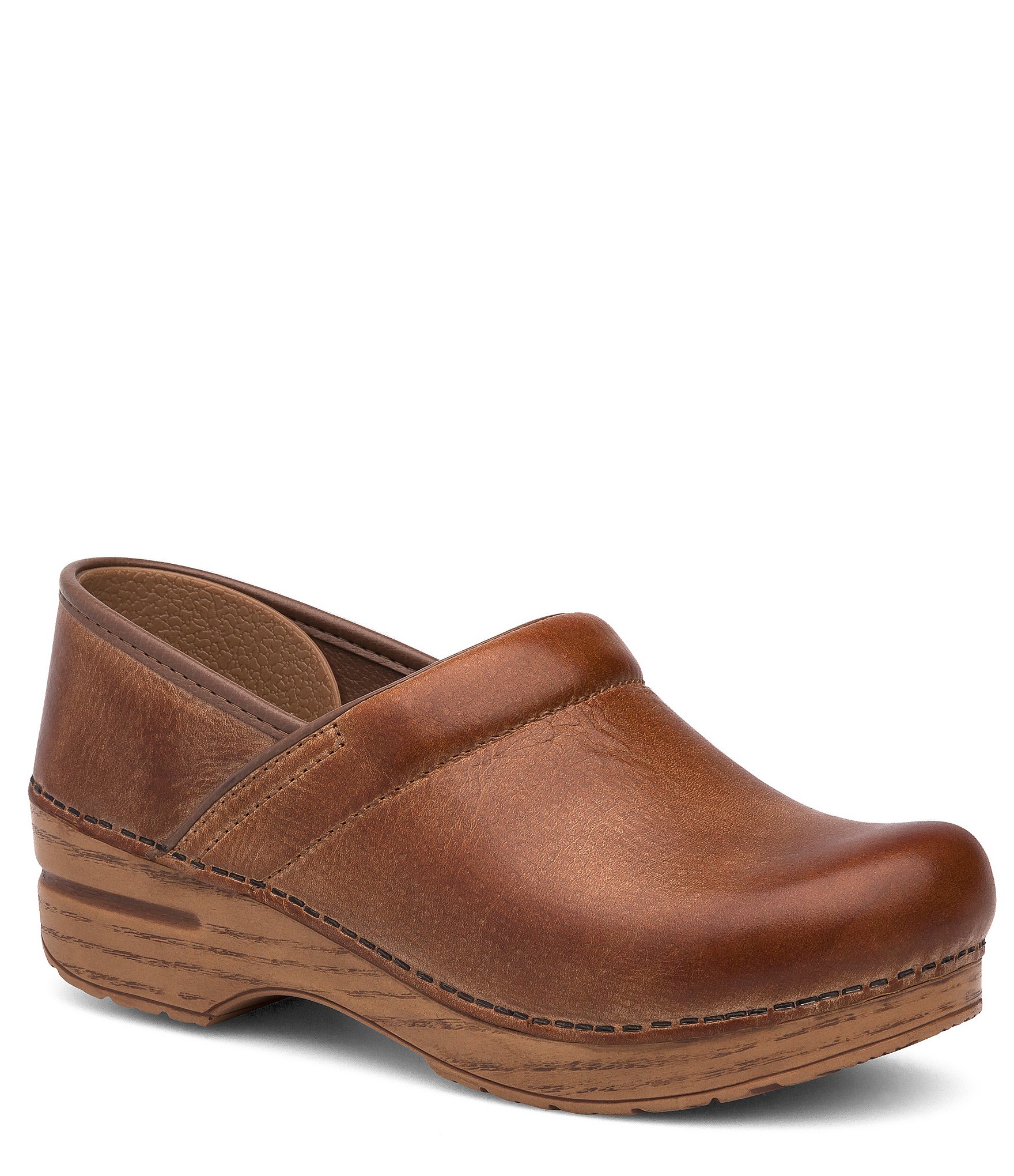 dansko distressed clog