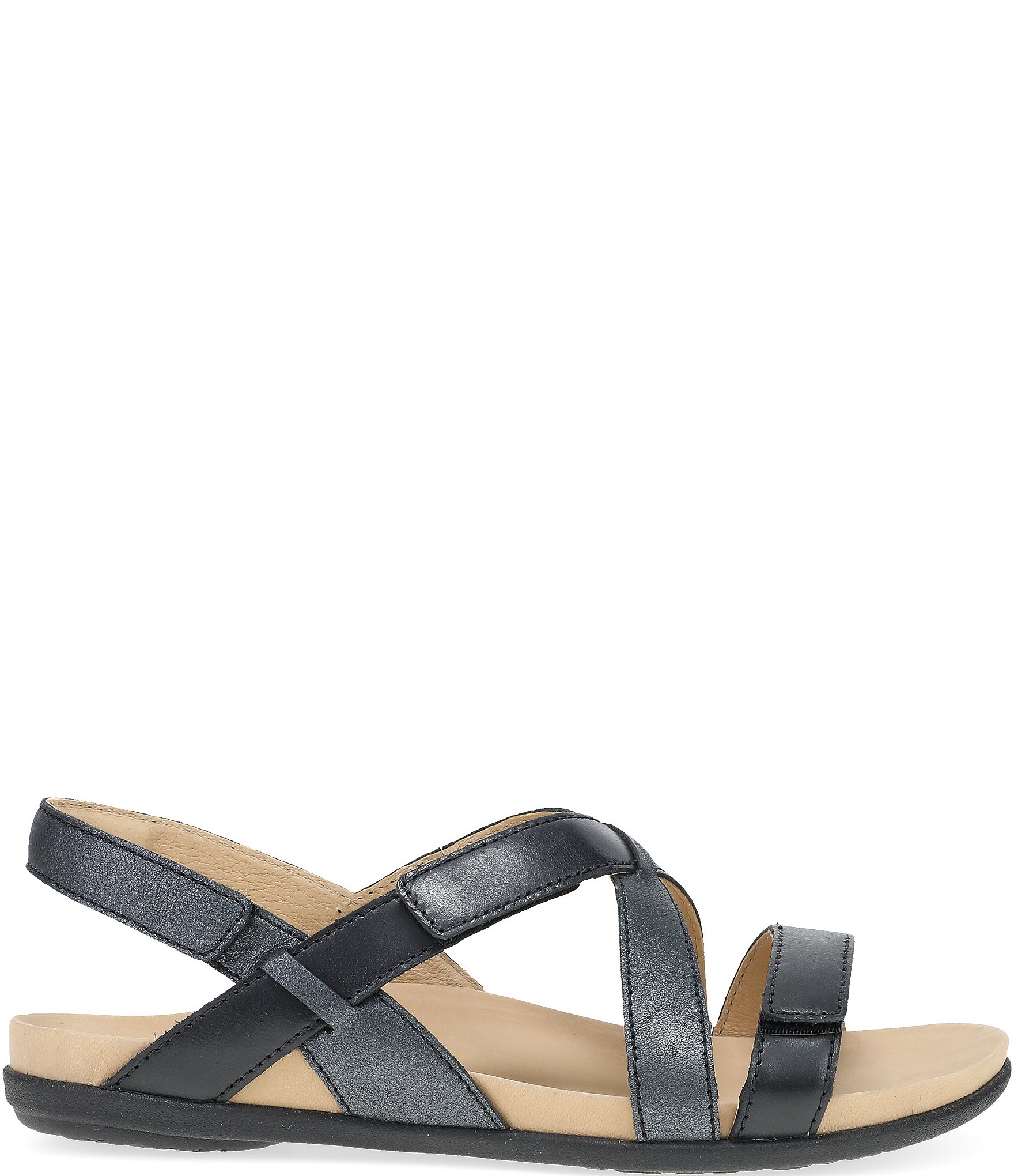 Dansko Jacklyn Leather Slingback Hook-and-Loop Sandals