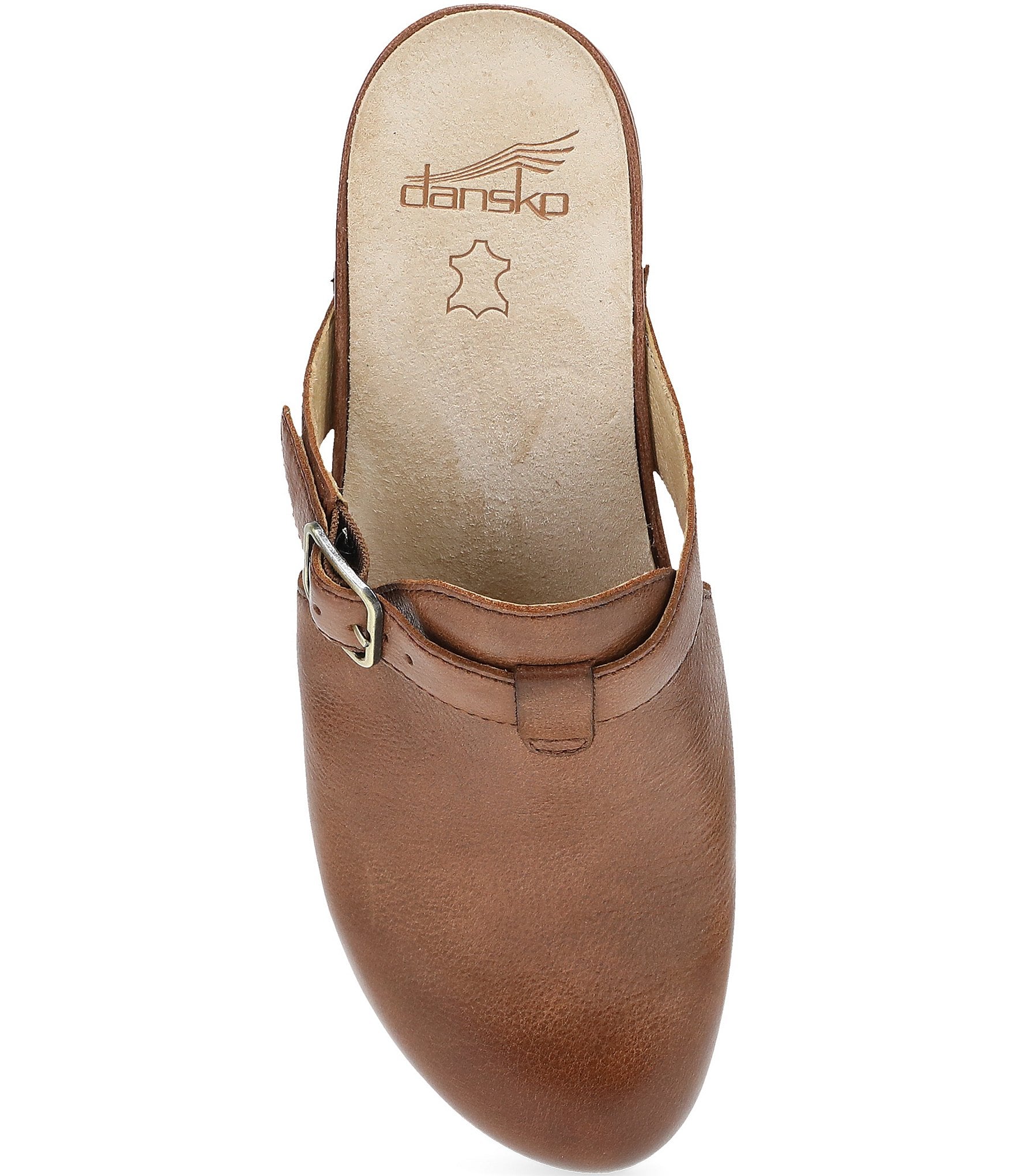 Dansko Leandra Leather Platform Block Heel Clogs