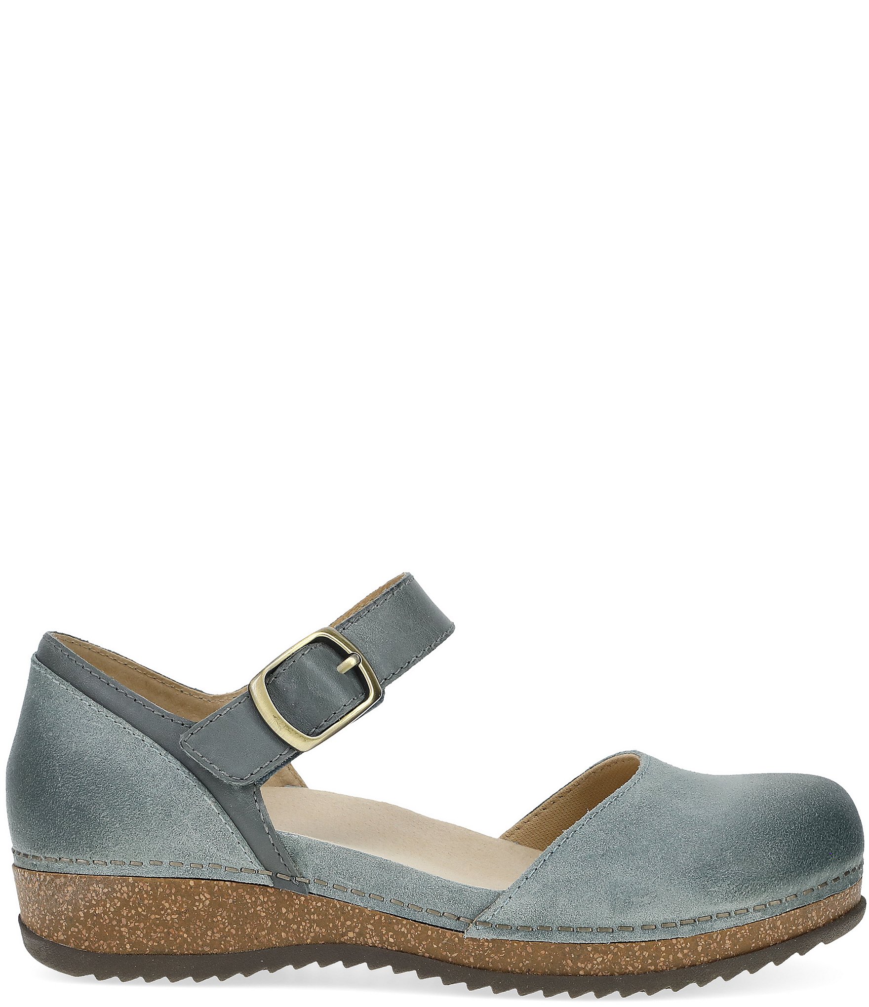 Dansko Mae Burnished Suede Mary Jane Clogs