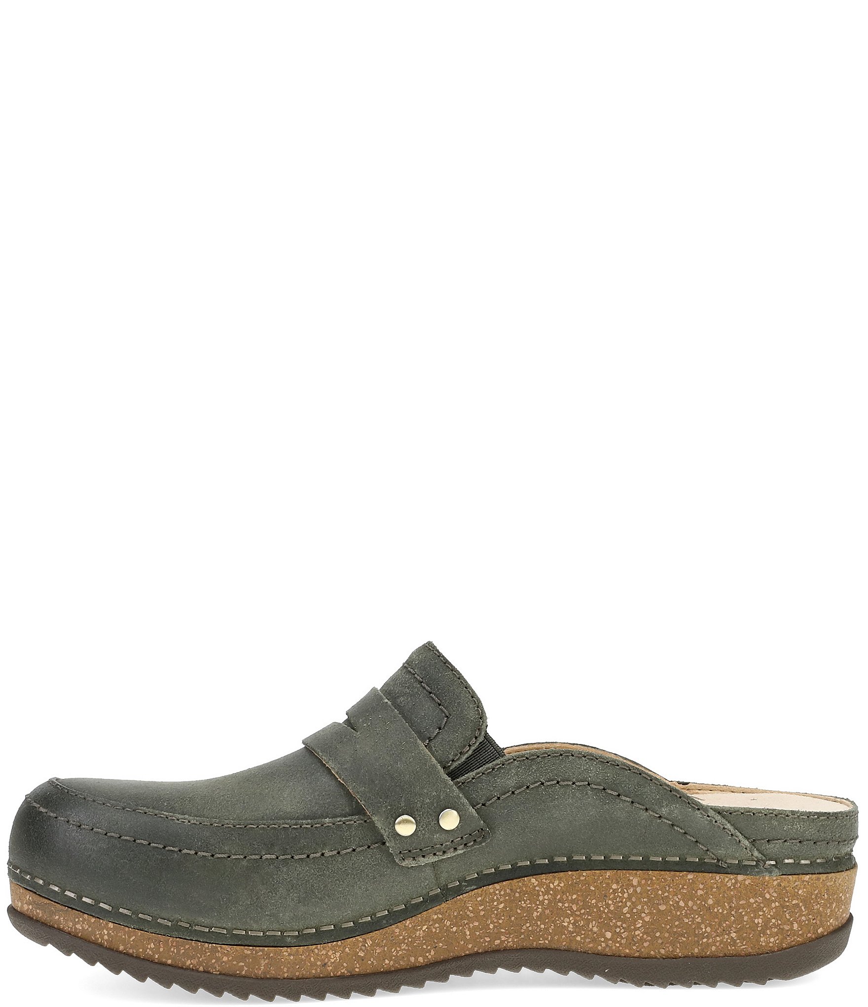 Dansko Maggy Nubuck Suede Penny Strap Clogs