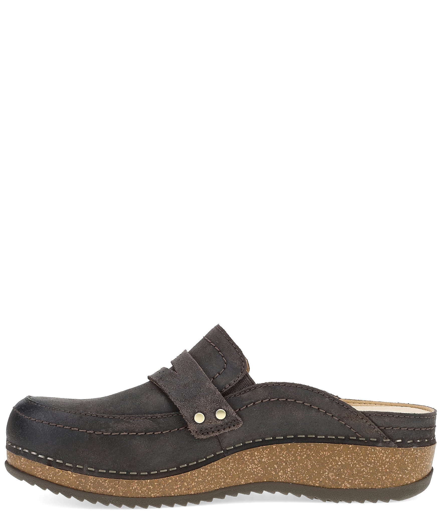 Dansko Maggy Nubuck Suede Penny Strap Clogs