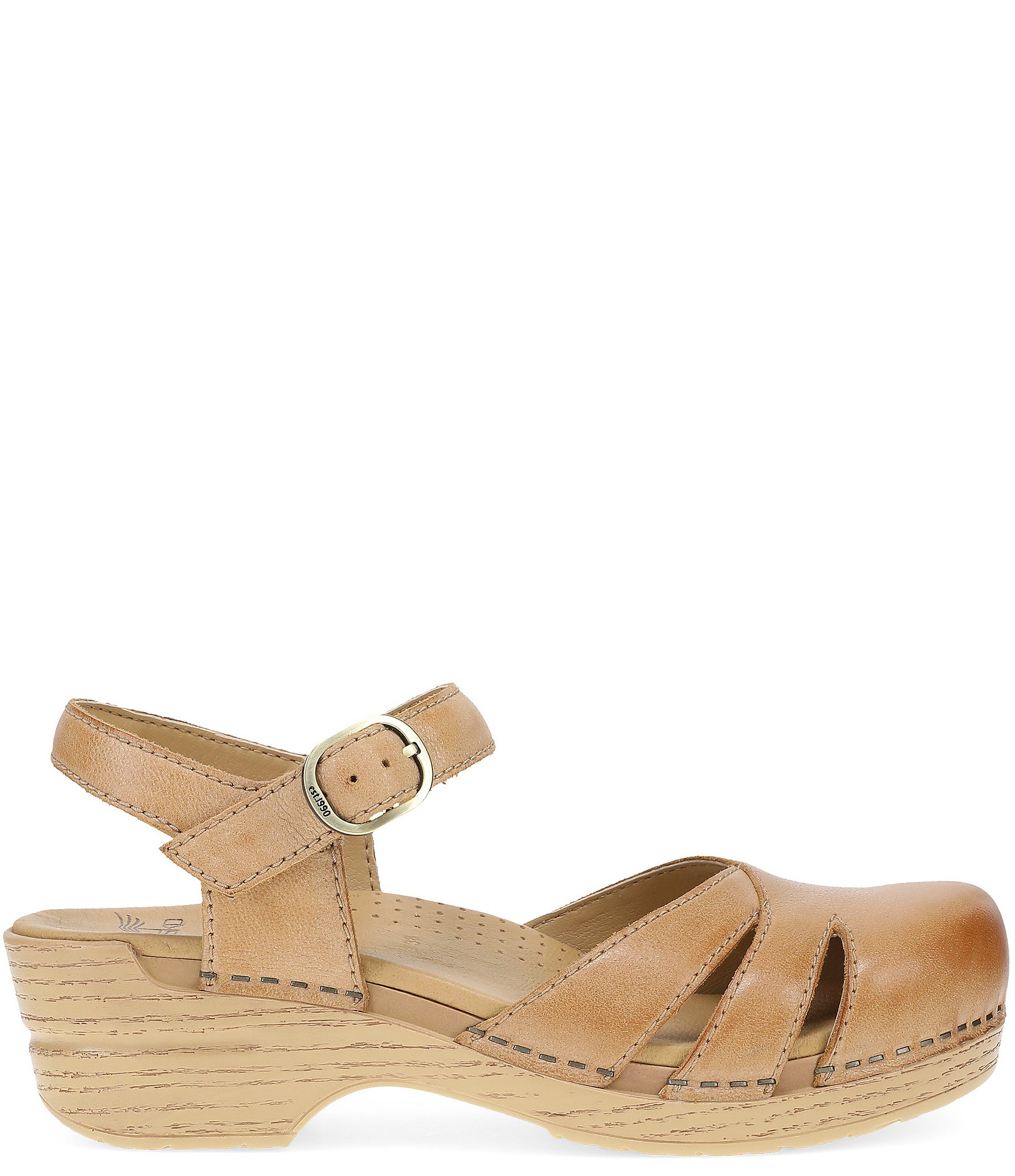 Dansko Margreta Leather Ankle Strap Clogs