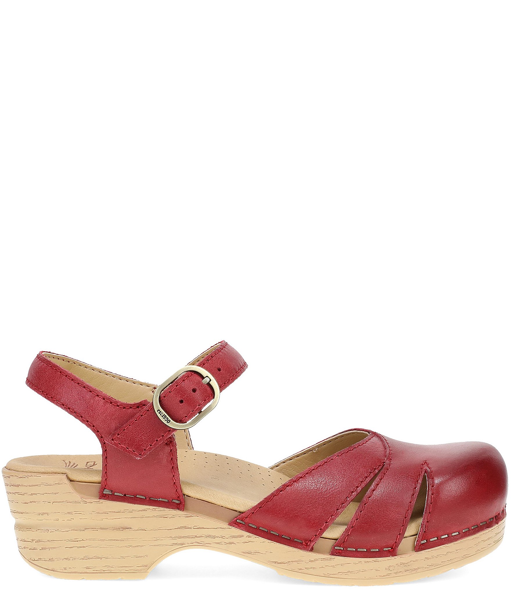 Dansko Margreta Leather Ankle Strap Clogs
