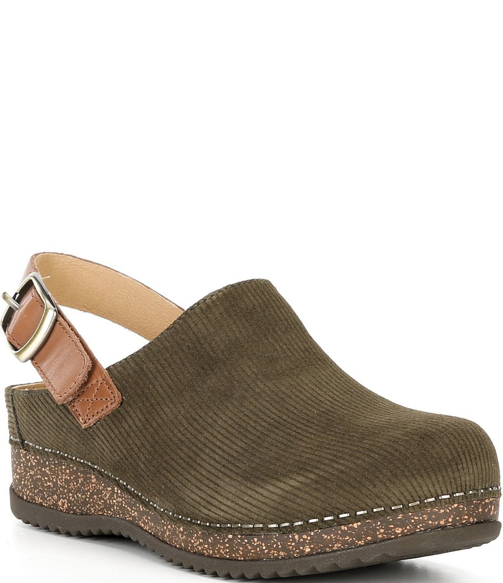 Dansko Merrin Ribbed Suede Slingback Clogs