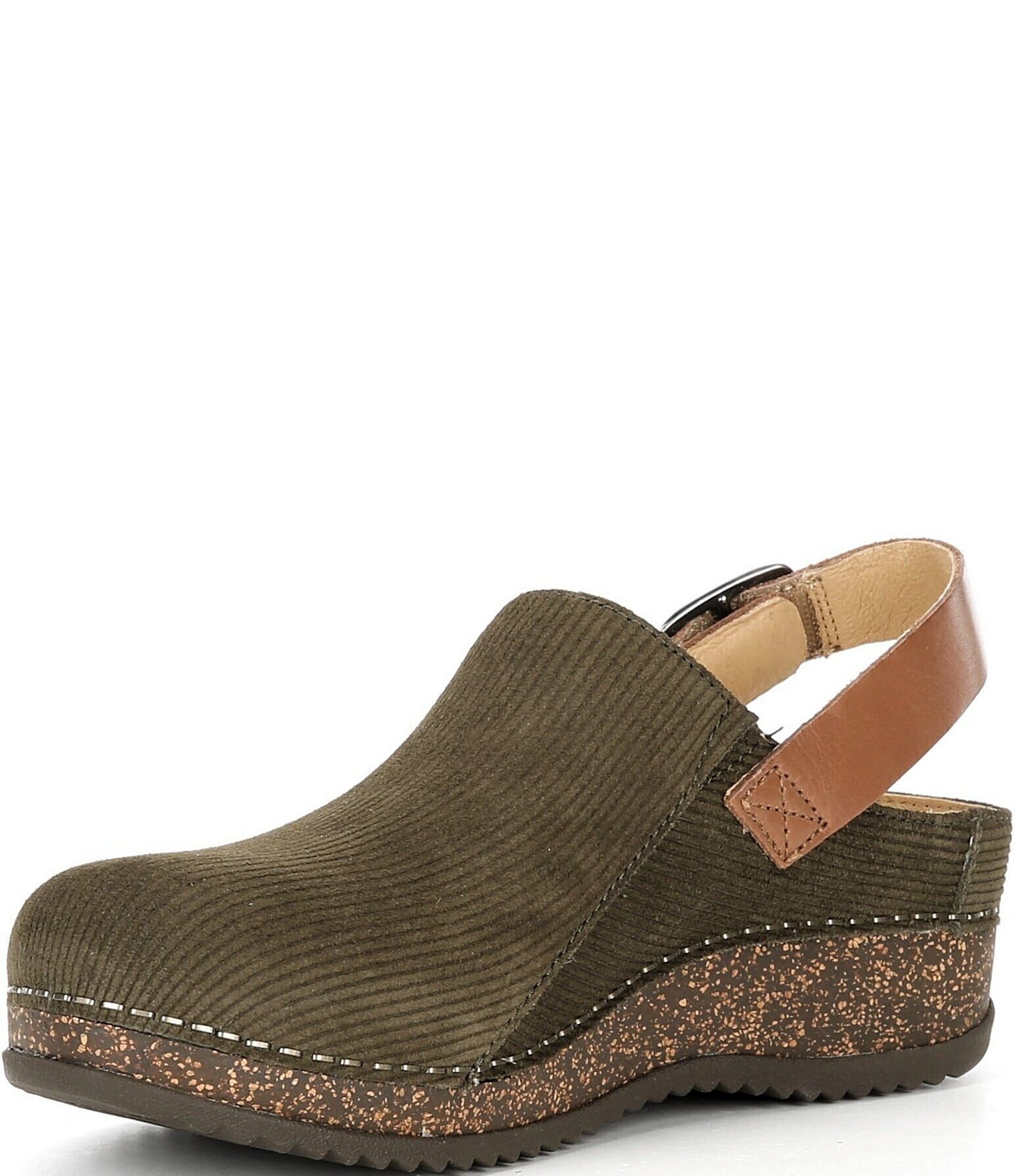 Dansko Merrin Ribbed Suede Slingback Clogs