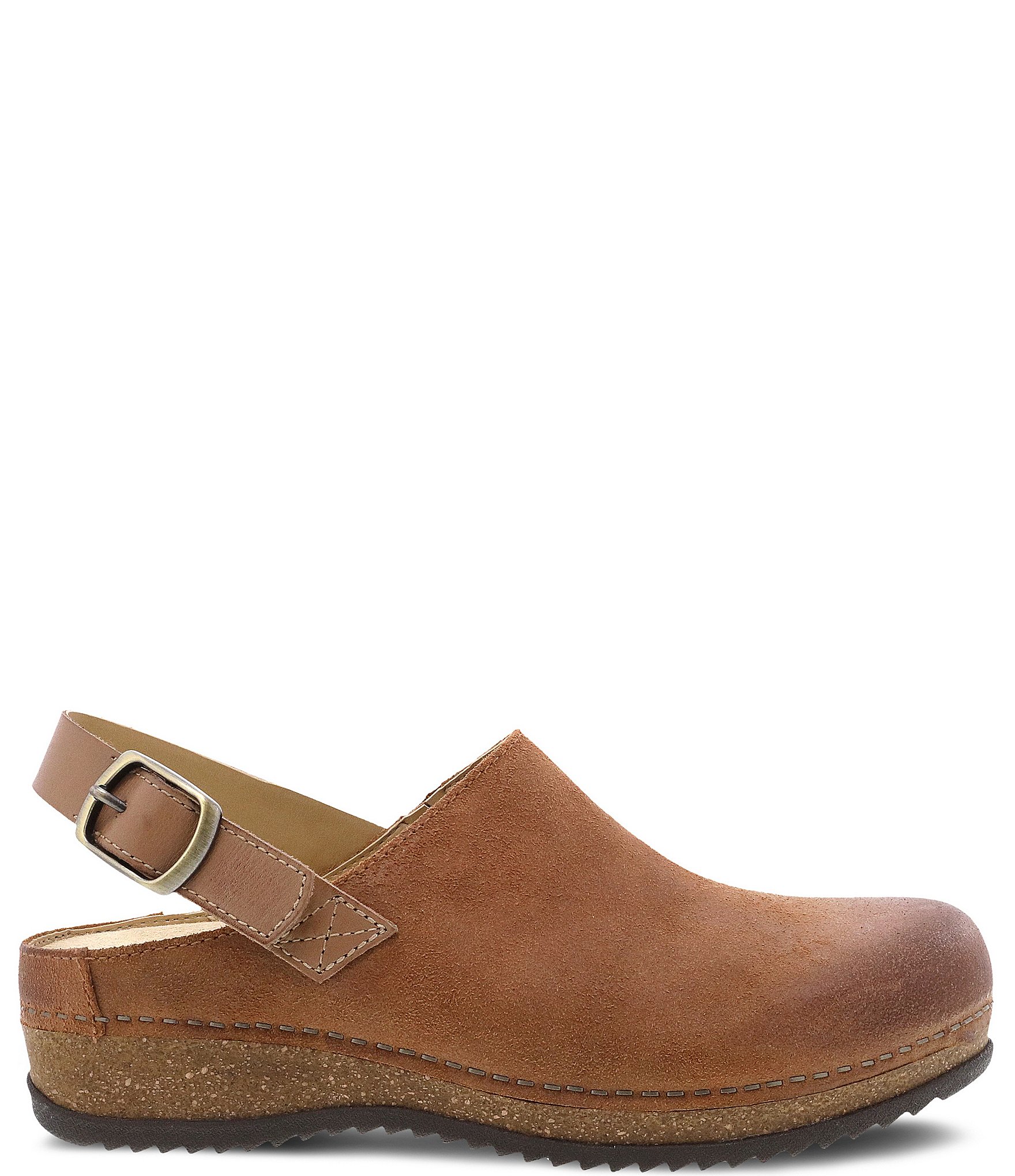 Dansko Merrin Suede Slingback Strap Clogs