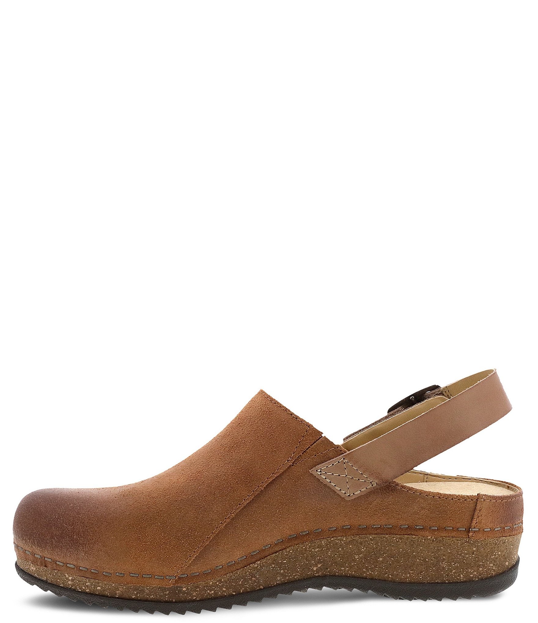 Dansko Merrin Suede Slingback Strap Clogs