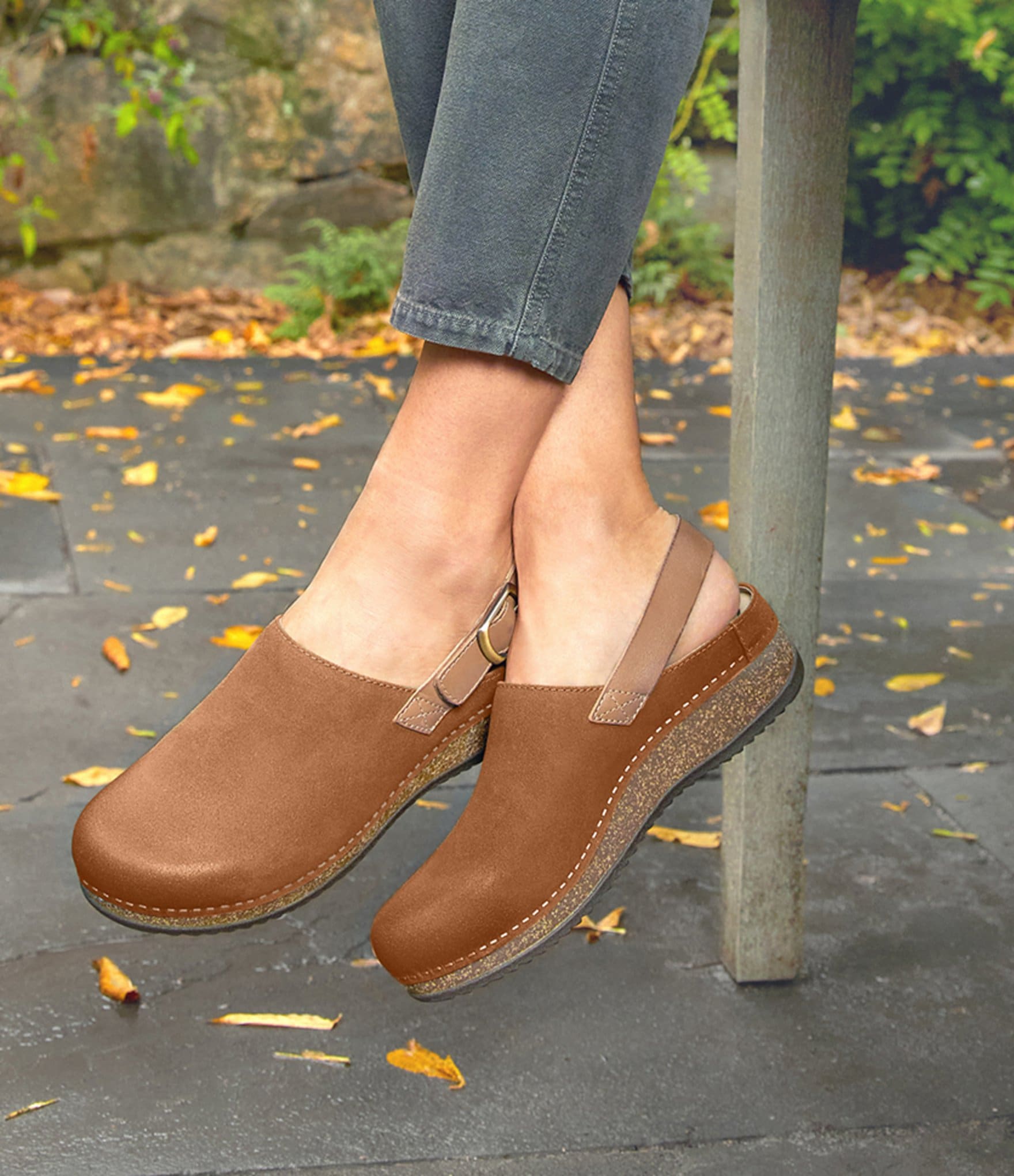Dansko Merrin Suede Slingback Strap Clogs