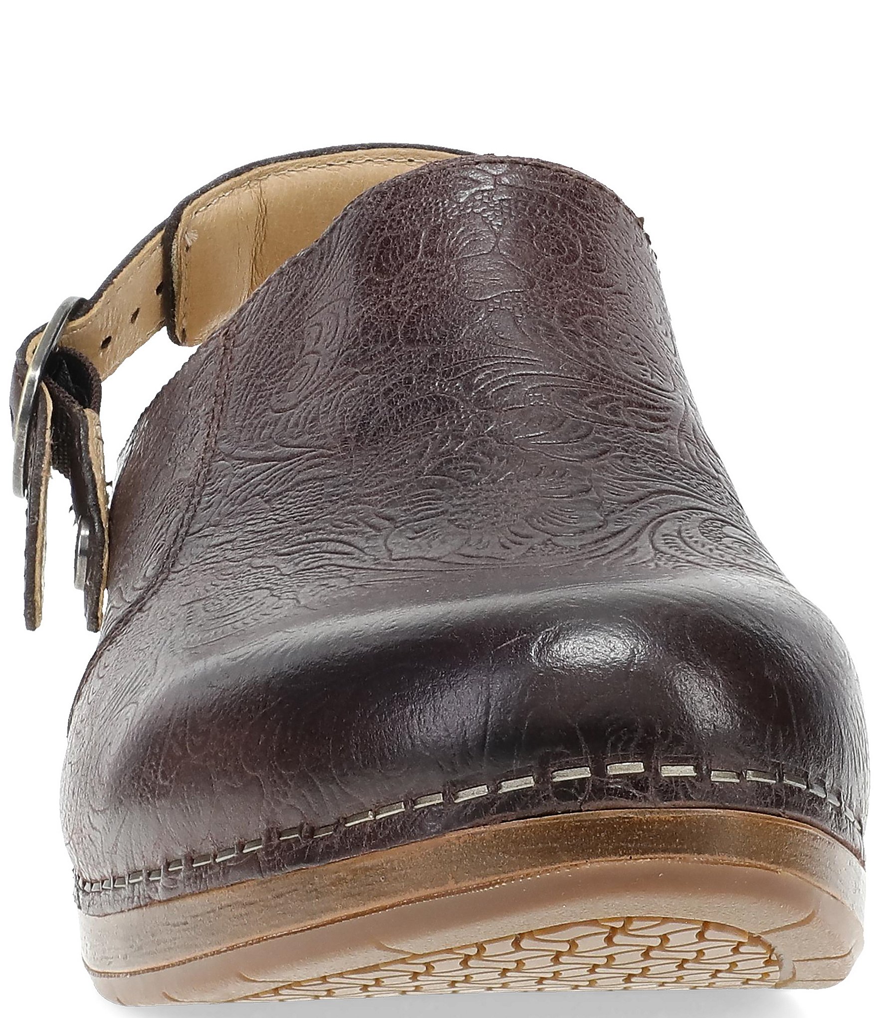 Dansko Millie Embossed Leather Swivel Strap Convertible Clogs