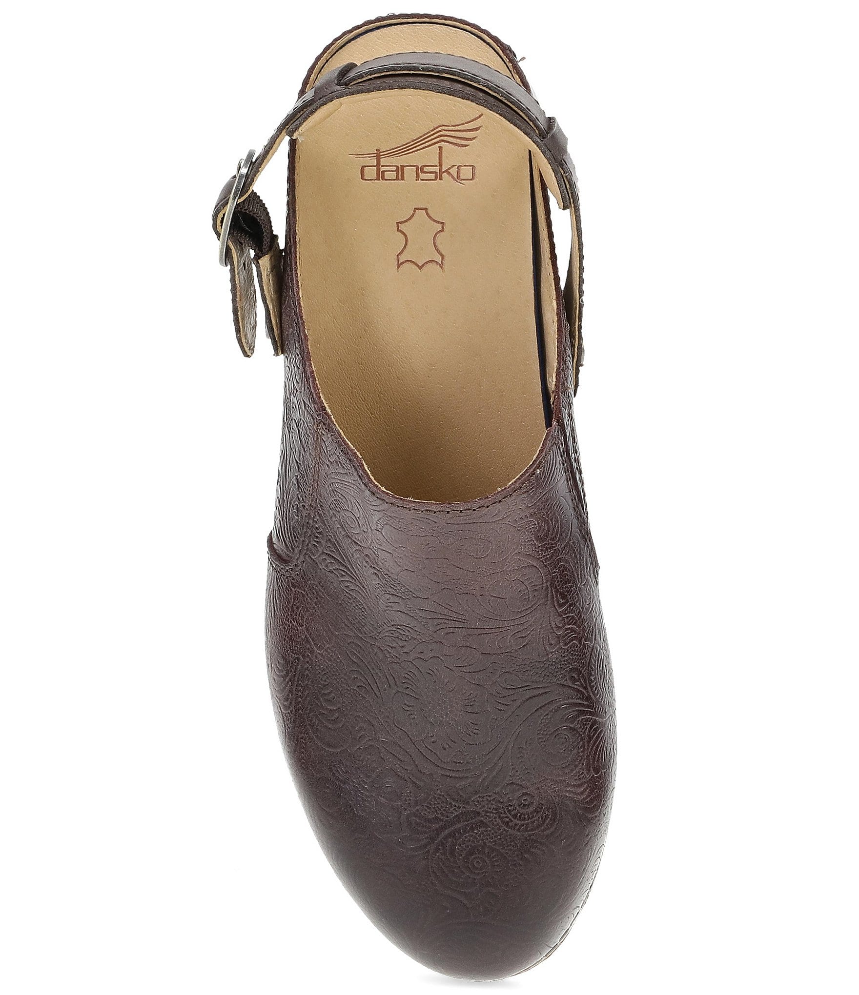 Dansko Millie Embossed Leather Swivel Strap Convertible Clogs