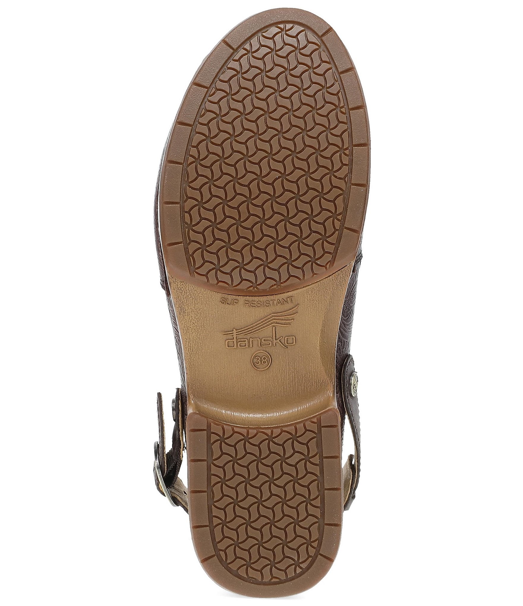 Dansko Millie Embossed Leather Swivel Strap Convertible Clogs