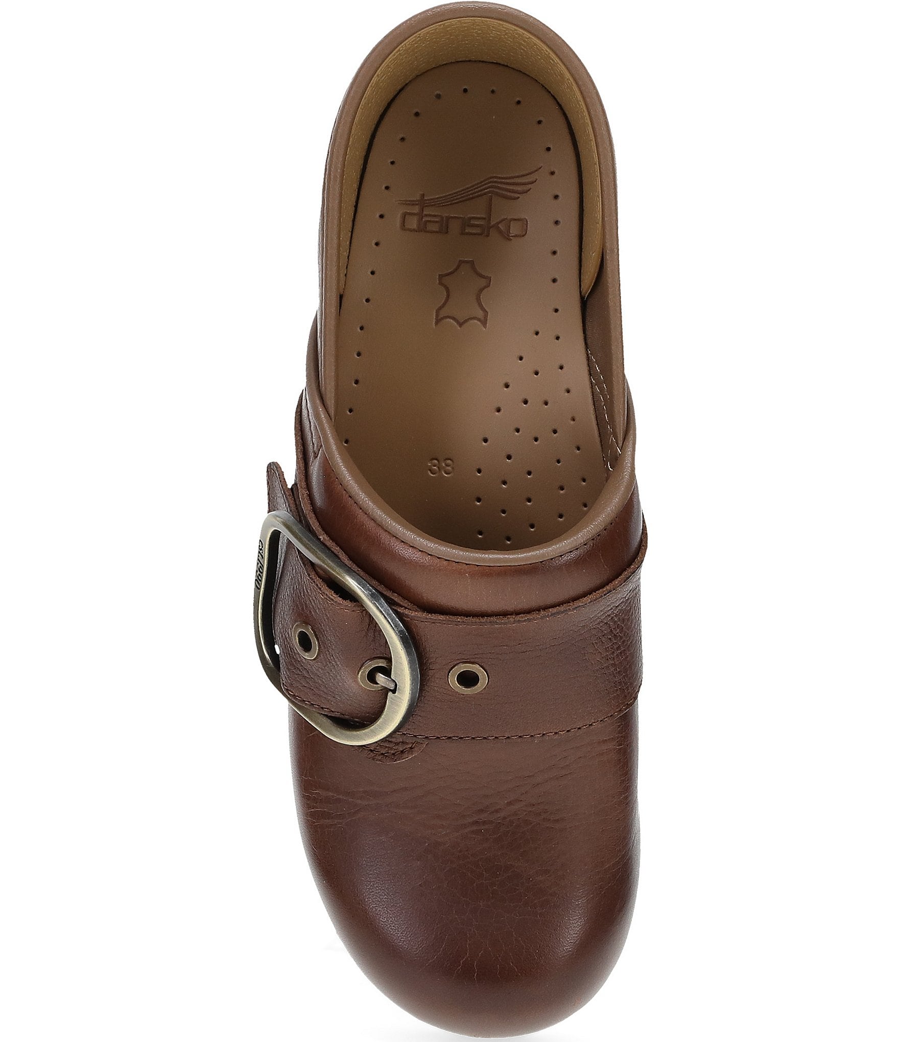 Dansko Pearson Leather Buckle Hardware Clogs