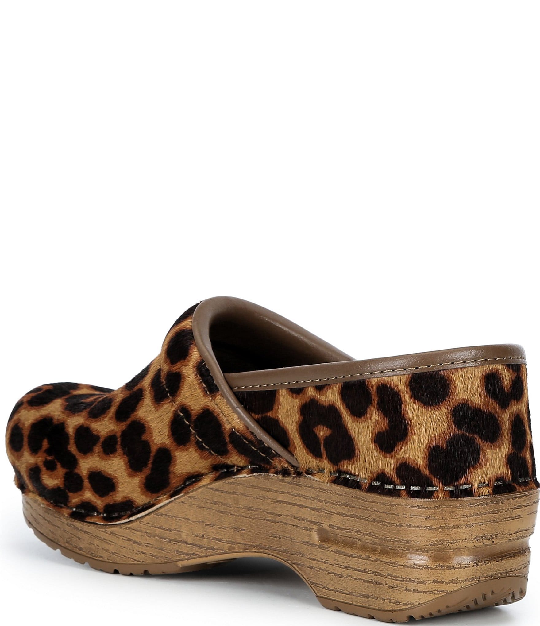 Dansko Professional Leopard Print Calf Hair Clogs