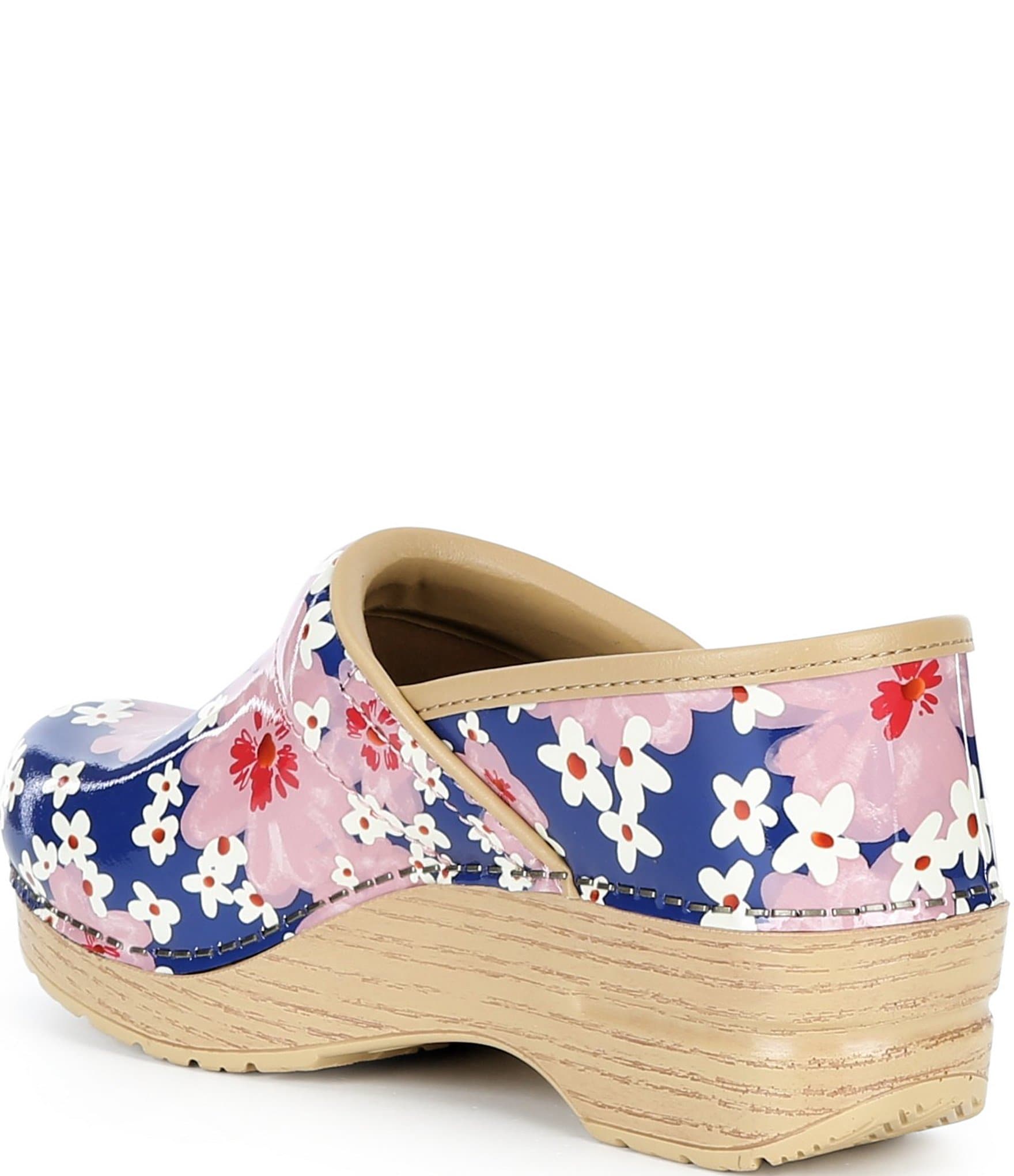 Dansko Professional Floral Patent Leather Clogs