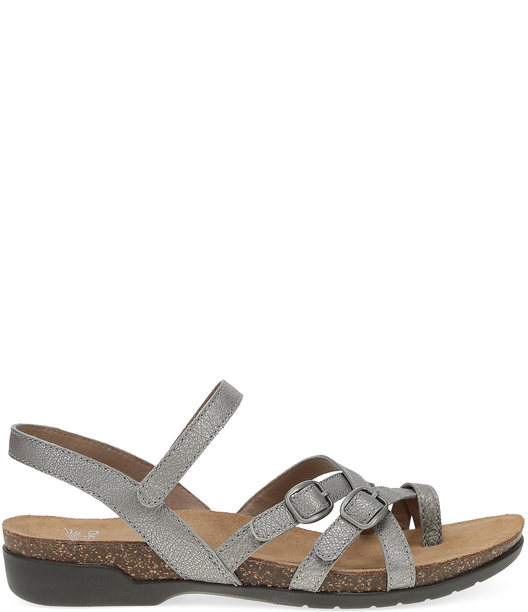 Dansko Roslyn Metallic Antique Leather Strappy Toe Loop Sandals