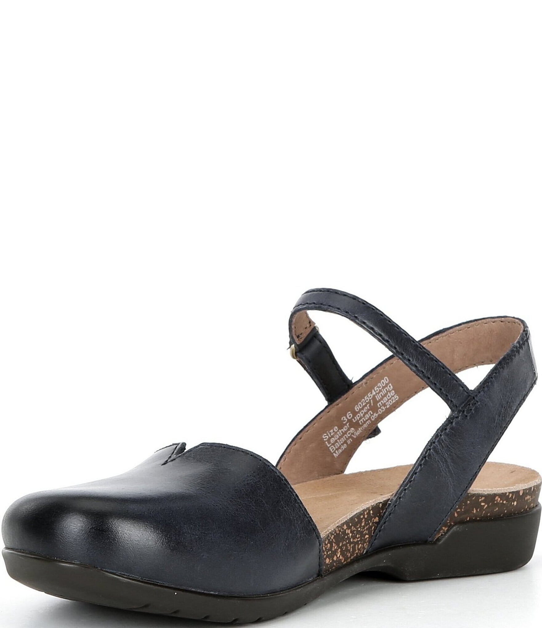 Dansko Rowan Leather Ankle Strap Mary Jane Clogs