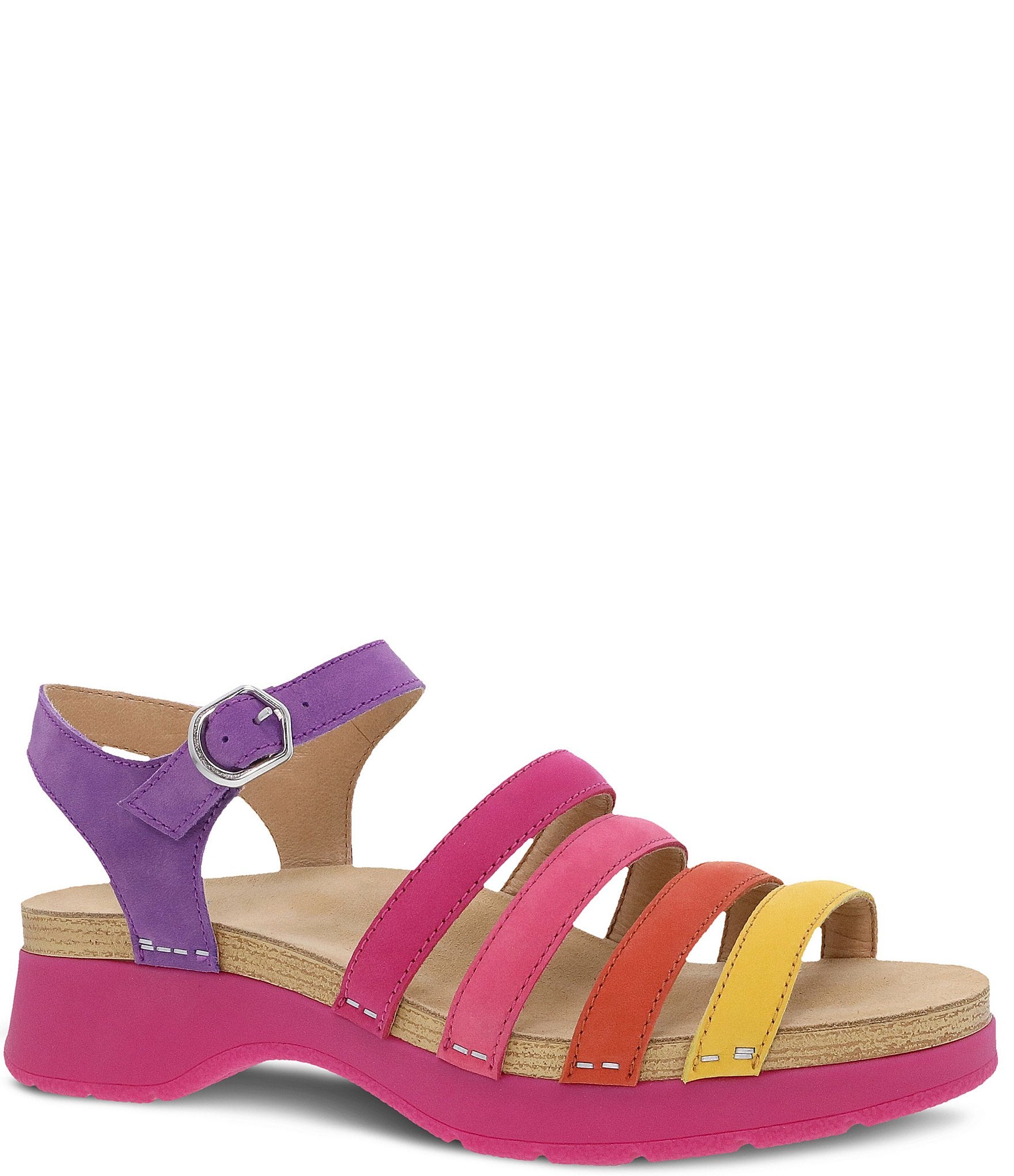 Dansko Roxie Nubuck Suede Colorblock Banded Sandals Dillard s