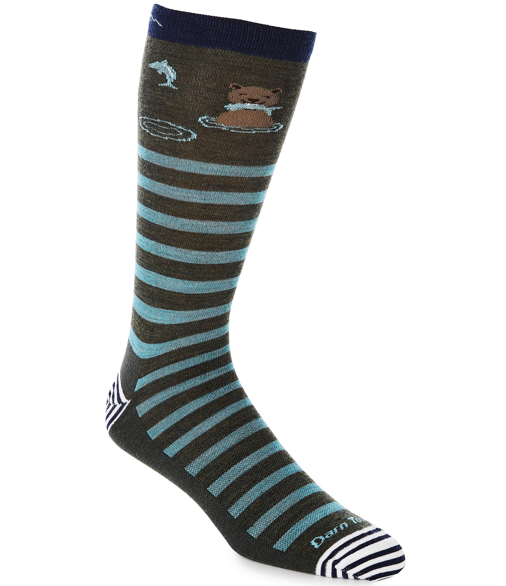 Darn Tough Animal Haus Stripe Lightweight Wool Blend Crew Socks