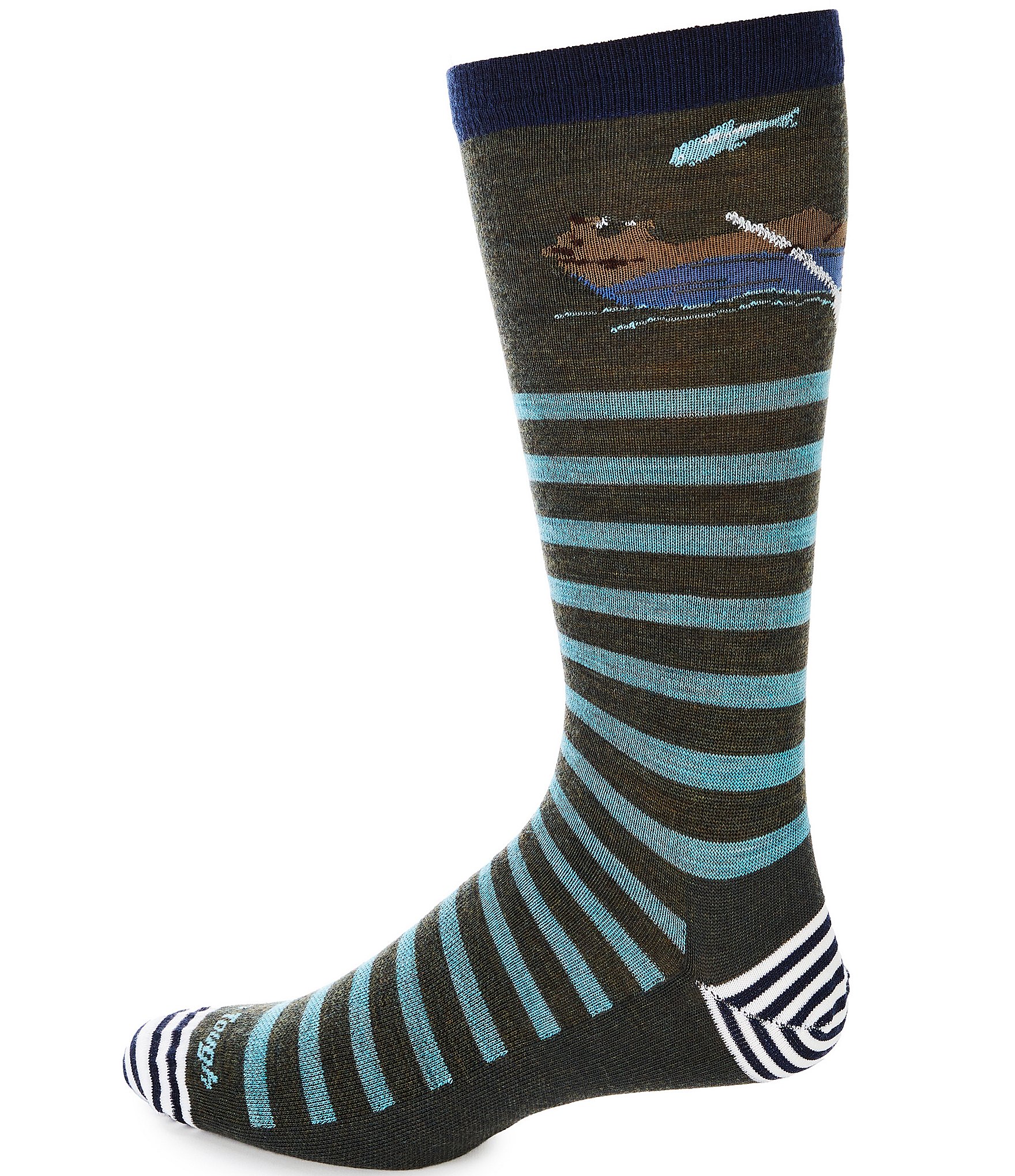 Darn Tough Animal Haus Stripe Lightweight Wool Blend Crew Socks