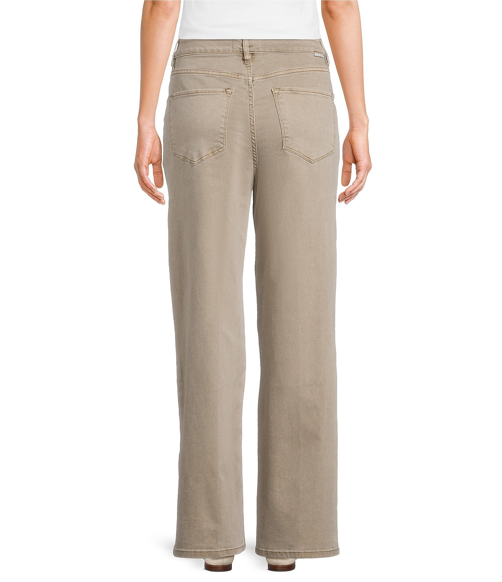 Dear John Holly Twill Wide Leg Flat Front Patch Pocket Jeans