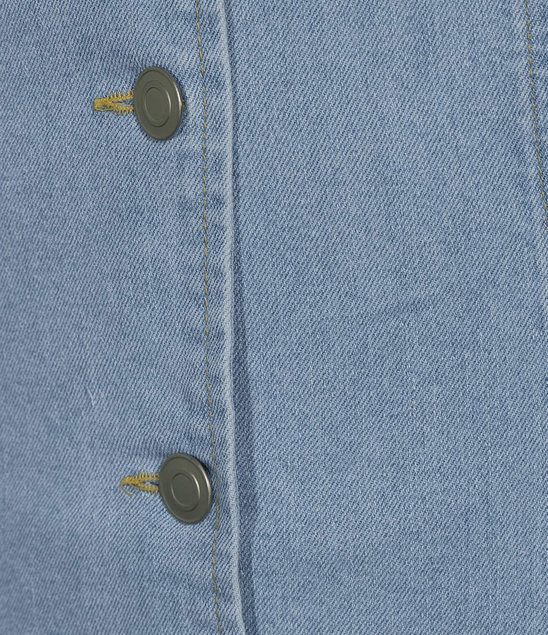Dear Moon Denim Halter V-Neck Button Front Romper