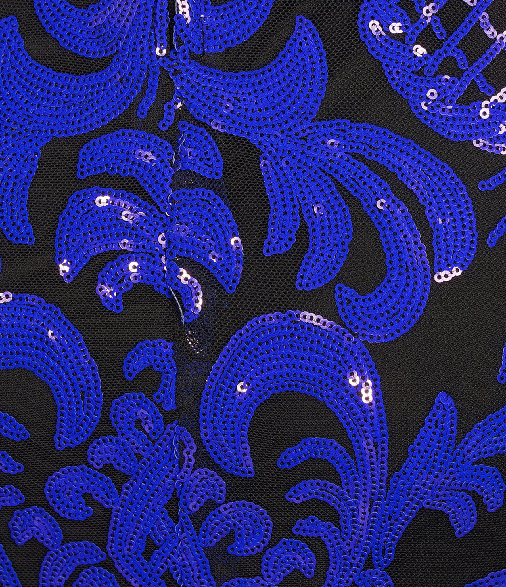 Dear Moon Power Mesh Sequin Patterned Side Slit Dress