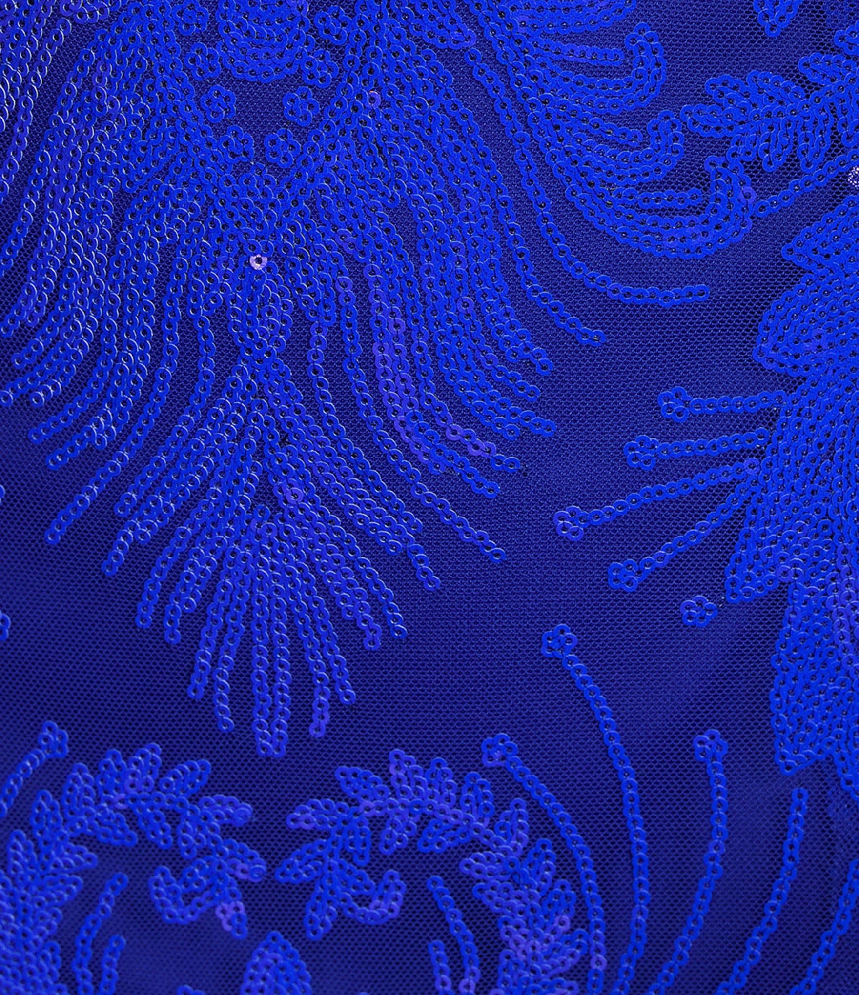 Dear Moon Sequin Patterned Sweetheart Neck Side Slit Fitted Long Dress