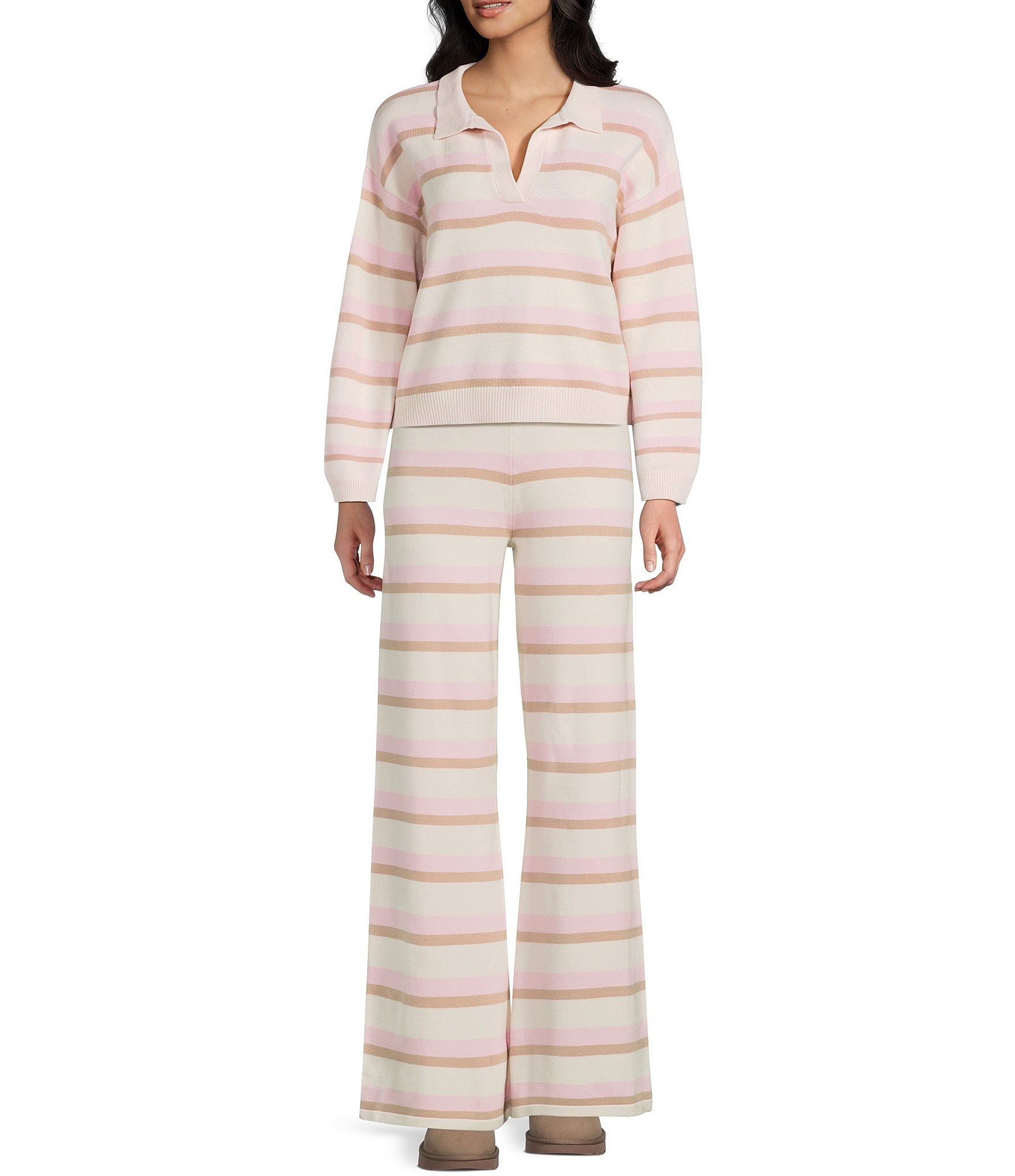 Dee Elly Stripe Wide Leg Coordinating Pants