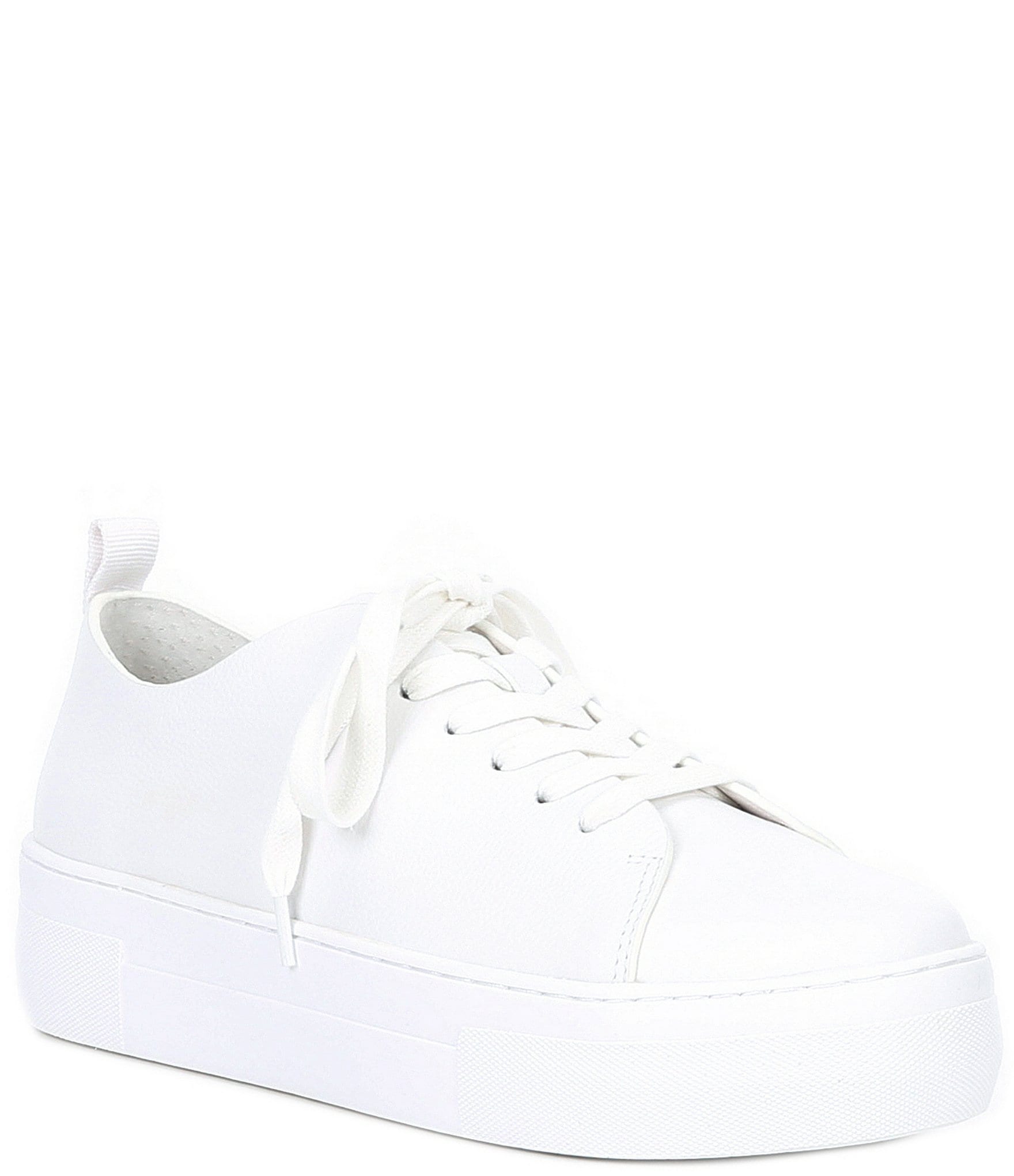 Paul Green 4946-00 White Leather Womens Lace Up Platform Trainers