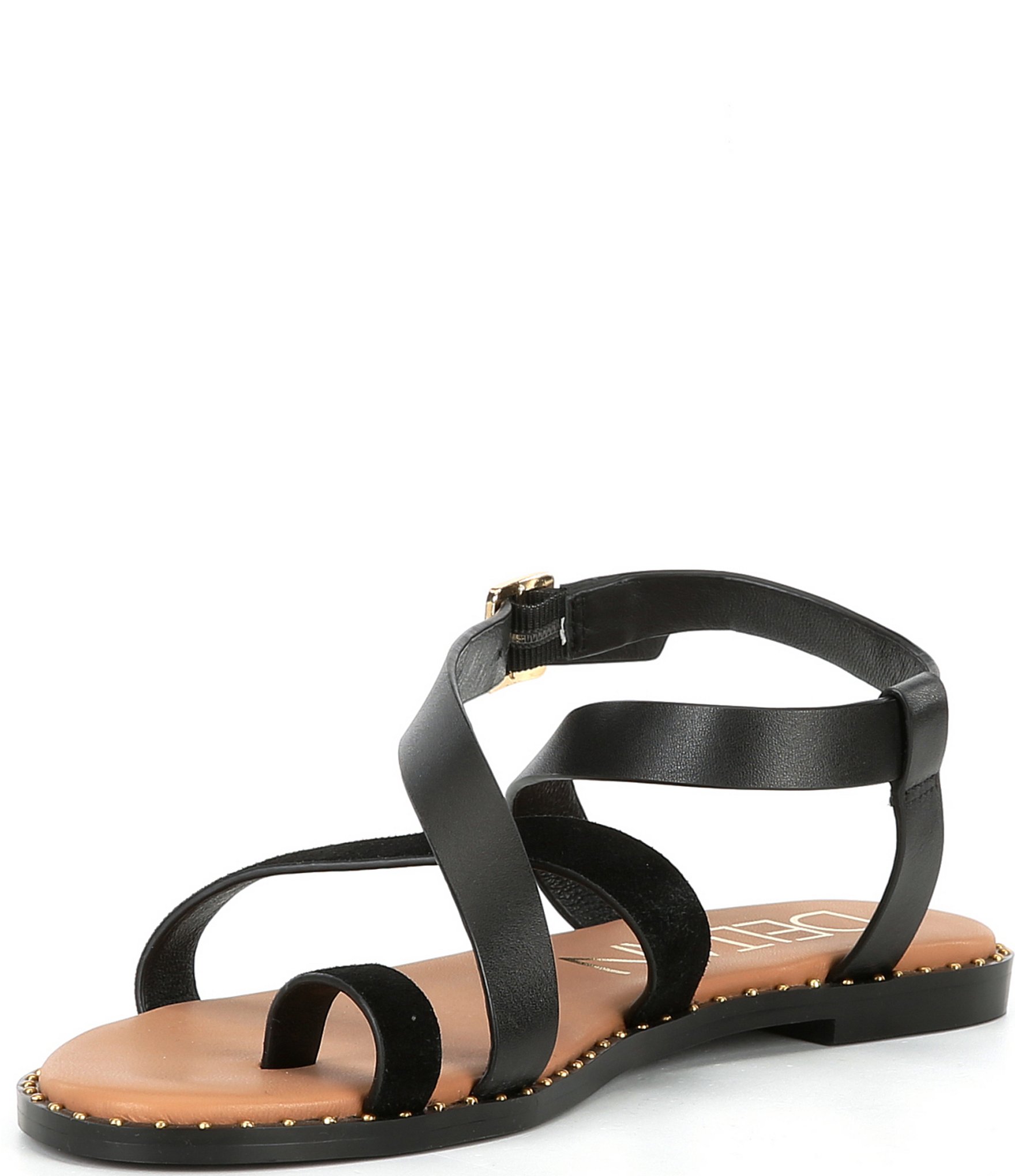 Deltan Eva Leather Toe Loop Strappy Flat Sandals