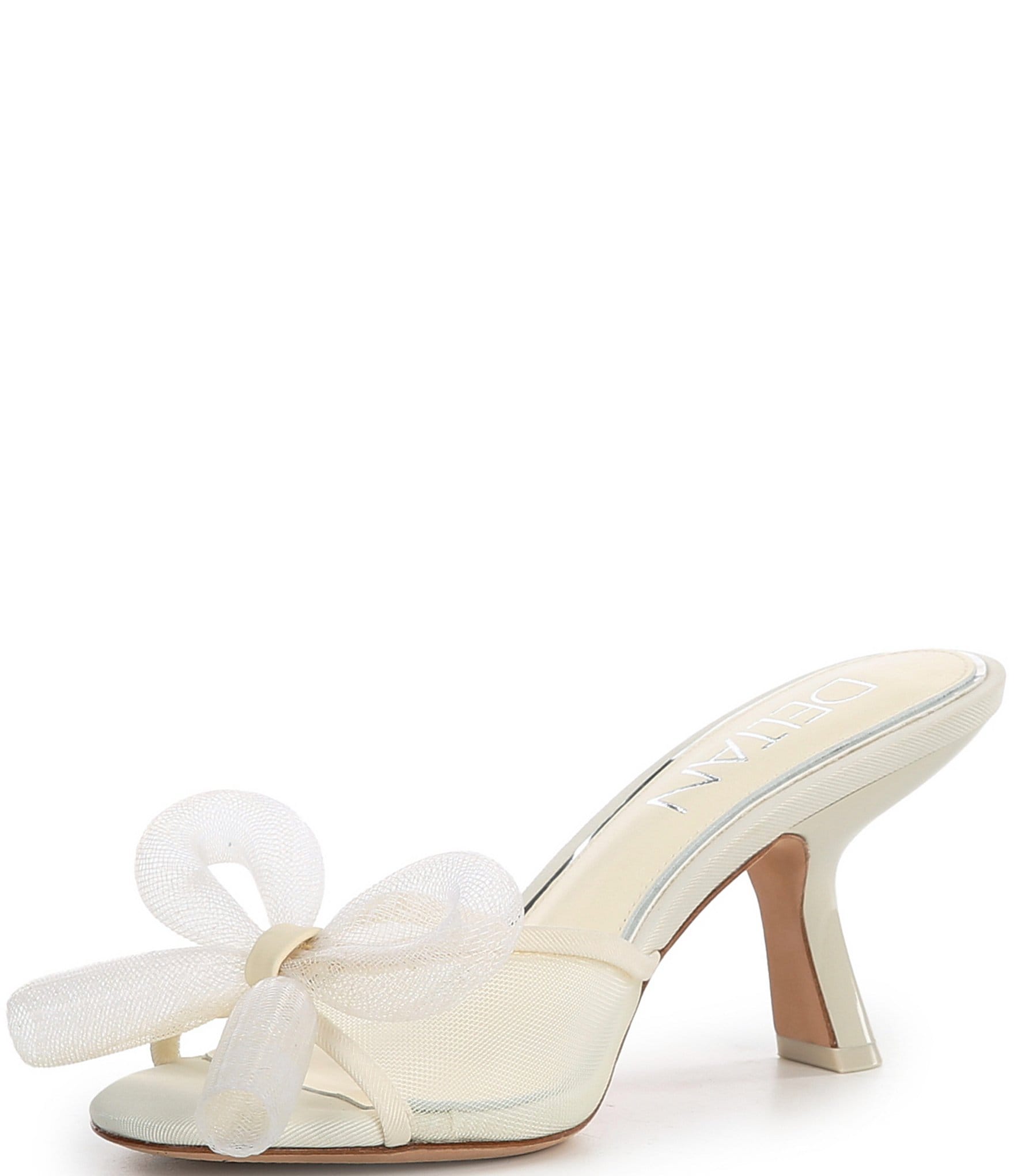 Deltan Maggie Mesh Bow Detail Dress Slide Sandals