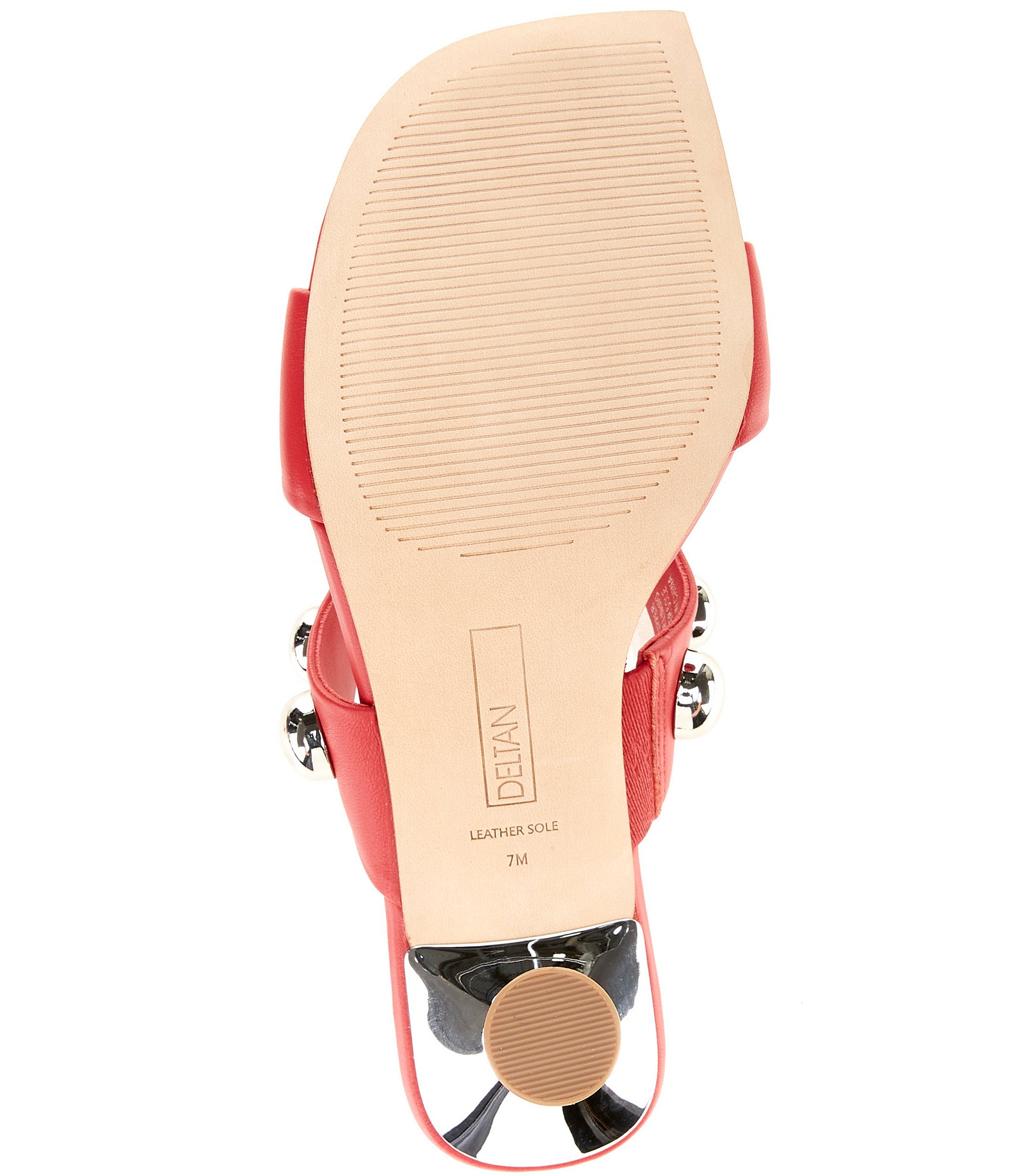 Deltan Mia Leather Studded Dress Slide Sandals