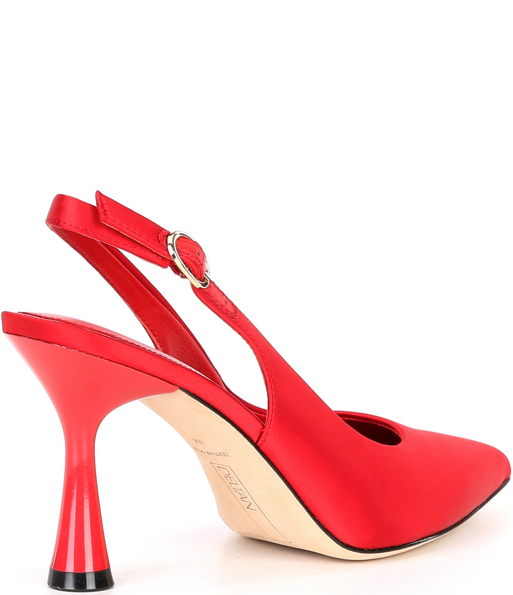 Deltan Sage Satin Slingback Pumps