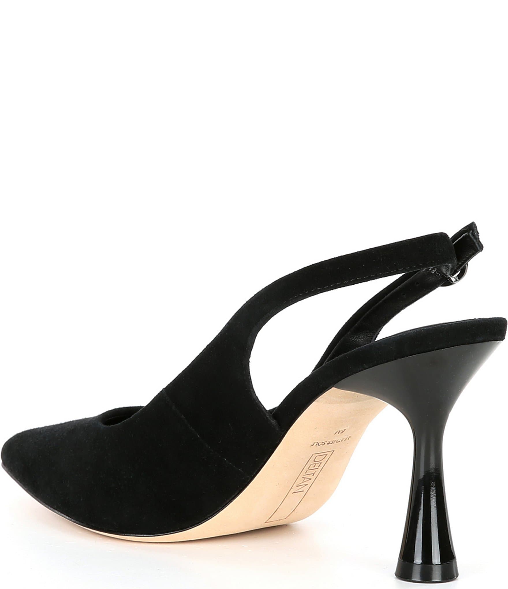 Deltan Sage Suede Slingback Pumps