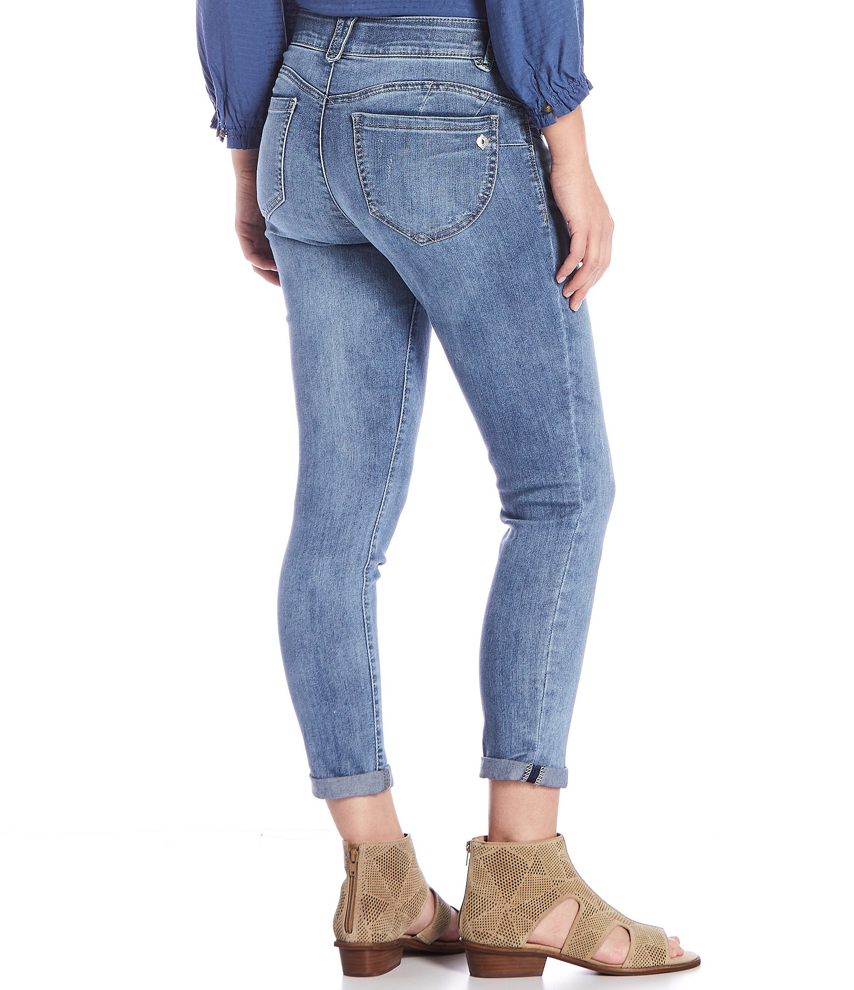 Democracy #double;Ab#double;solution® Crop Roll Cuff Skimmer Skinny Leg Stretch Denim Jeans