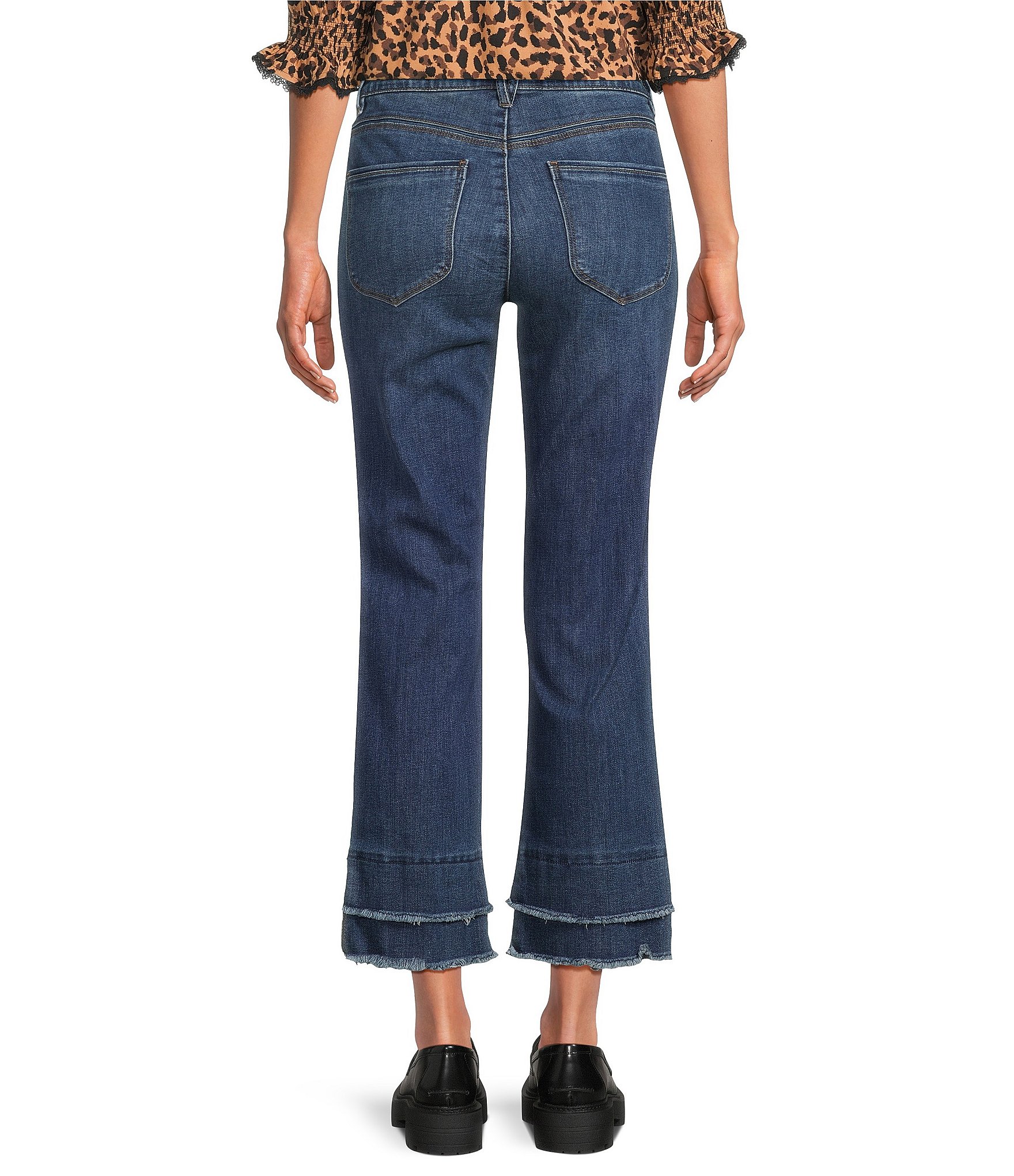 Democracy #double;Ab#double;solution® Kick Flare Double Layer Fray Hem Crop Jeans