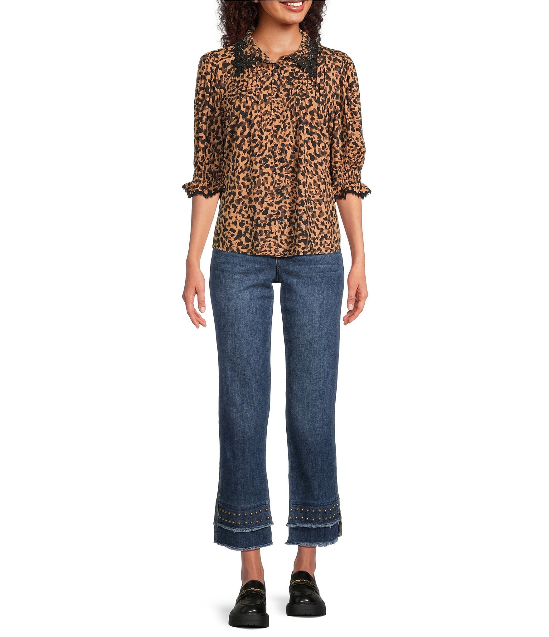 Democracy #double;Ab#double;solution® Kick Flare Double Layer Fray Hem Crop Jeans