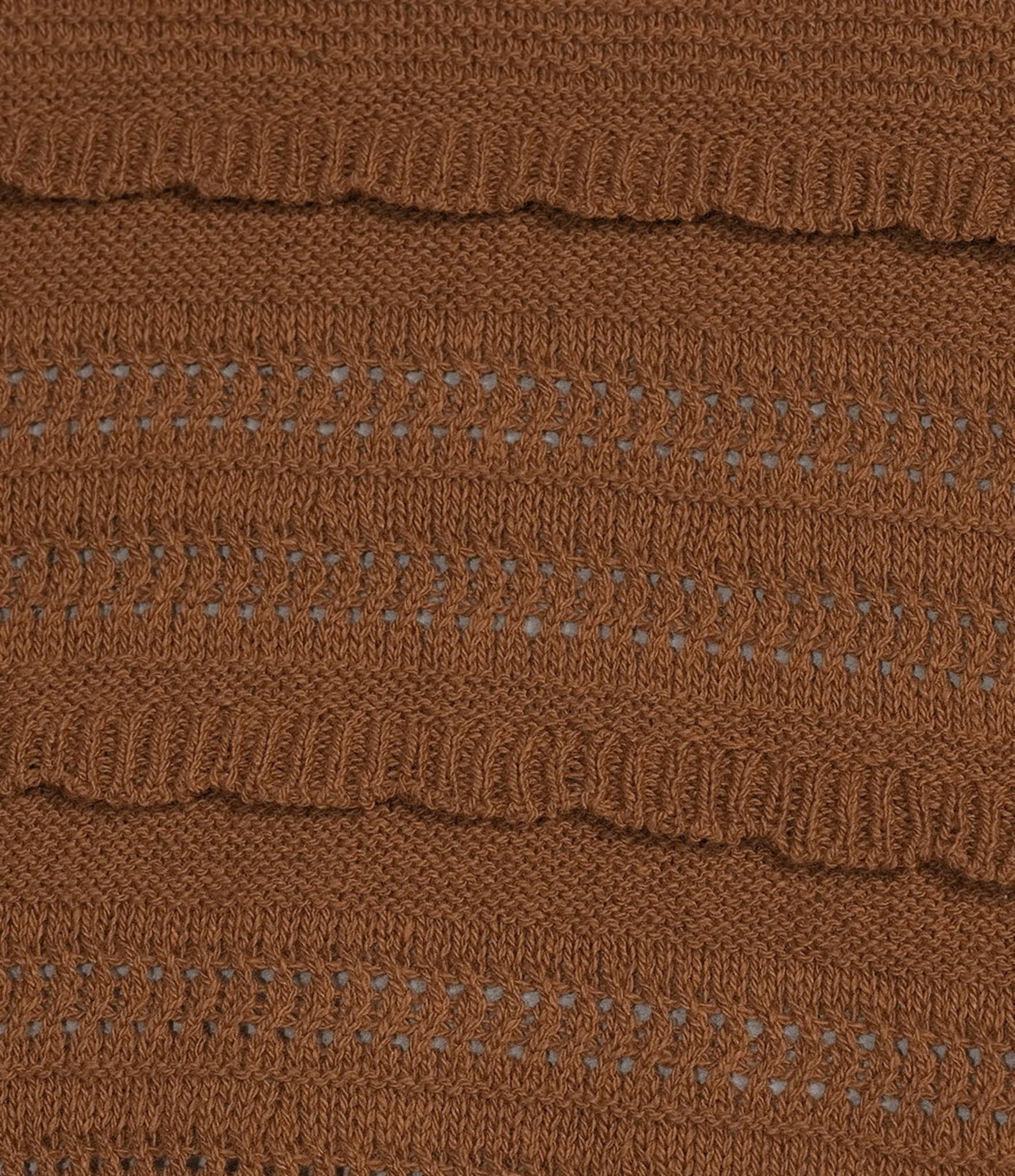 Democracy Mixed Stitch Round Neck 3/4 Bell Sleeve Sweater