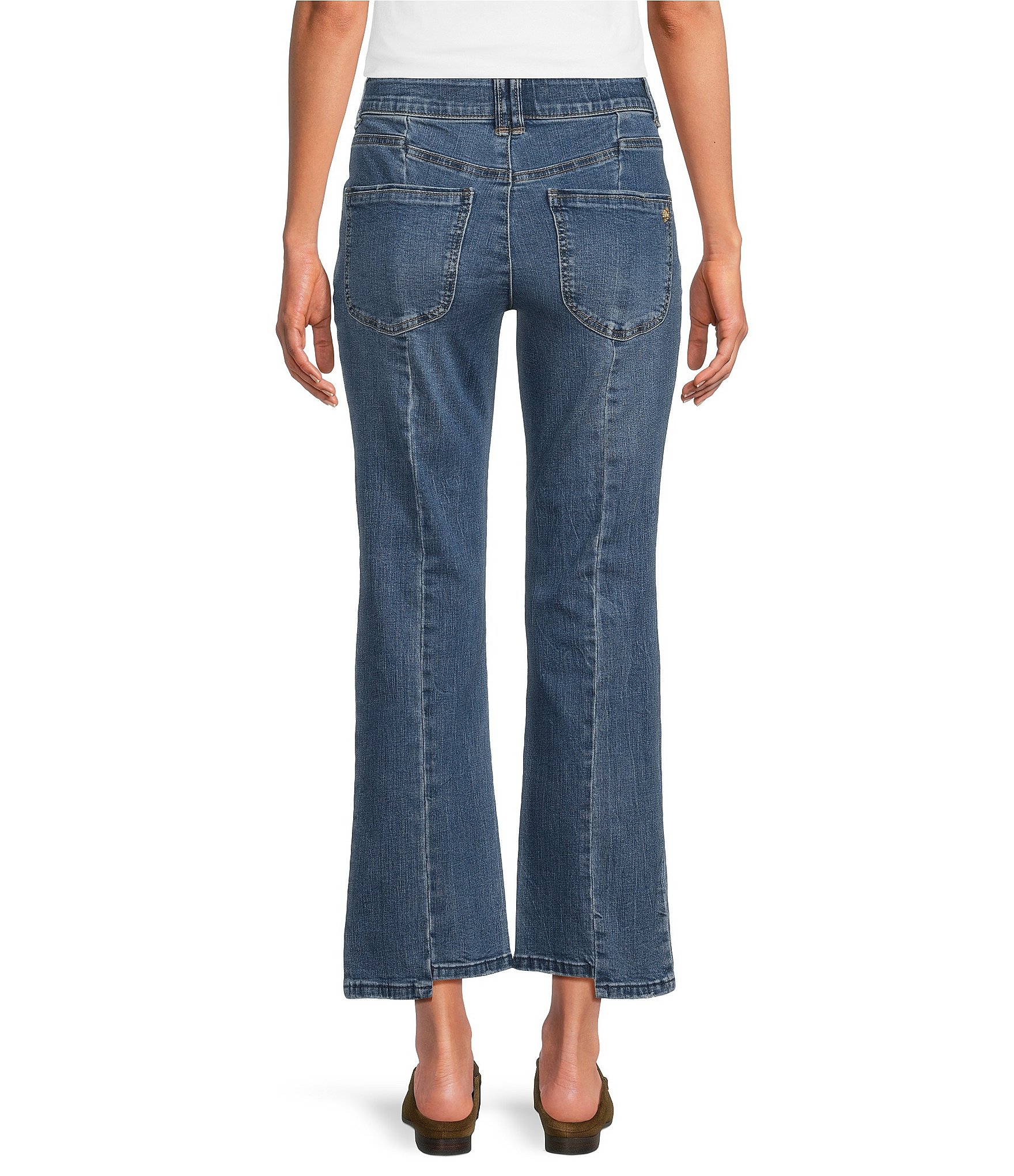 Democracy Petite Size Denim Step Hem Seam Cropped Jeans