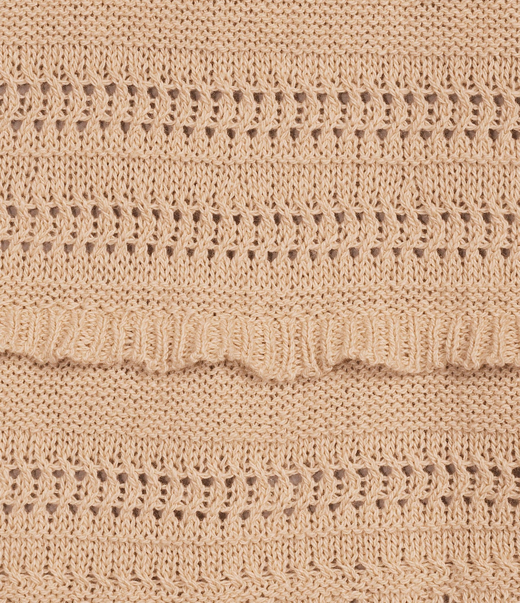 Democracy Petite Size Mixed Stitch Scalloped Round Neck 3/4 Bell Sleeve Scalloped Tier Sweater