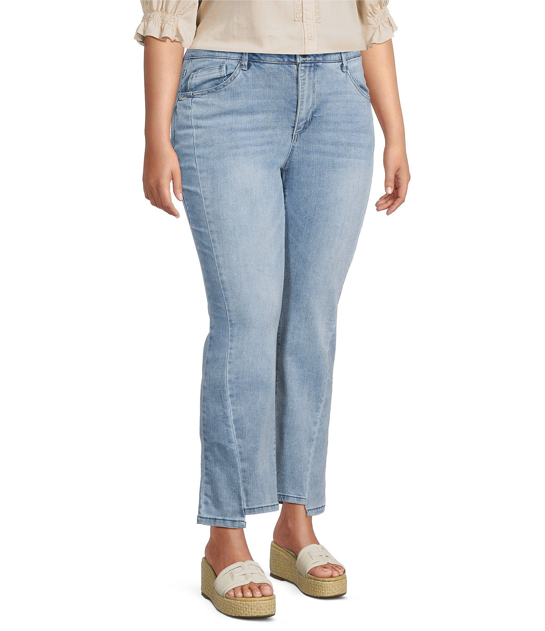 Democracy Plus Size #double;Ab#double;solution® Skyrise Step Hem Wide Leg Jeans