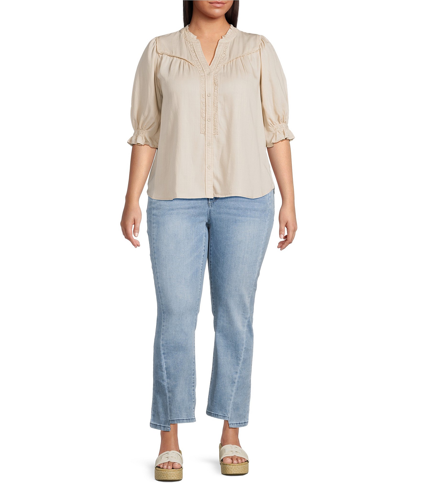 Democracy Plus Size #double;Ab#double;solution® Skyrise Step Hem Wide Leg Jeans