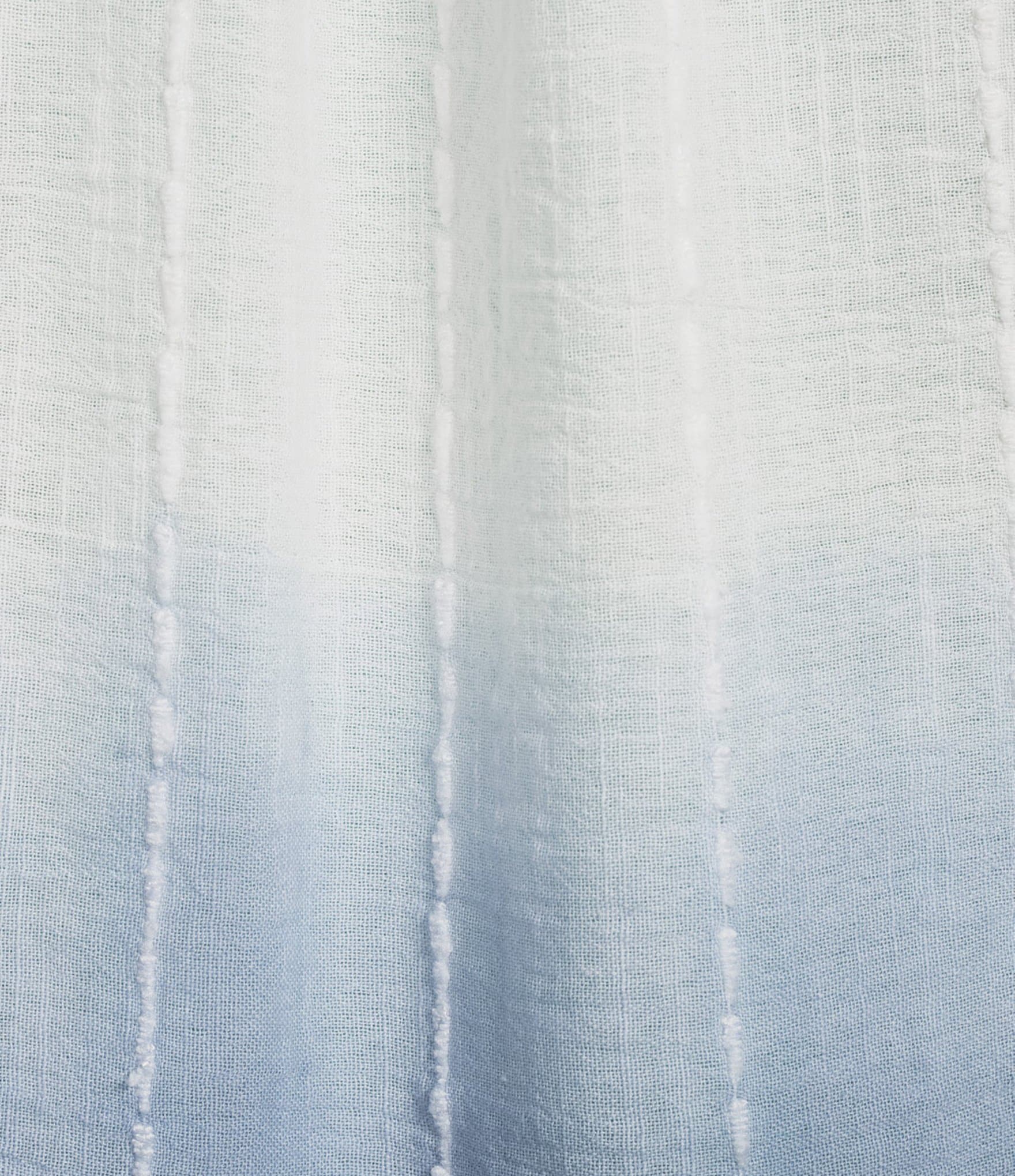 Democracy Plus Size Cotton-Blend Stripe Ombre Split V-Neck 3/4 Sleeve Braided Tie Top